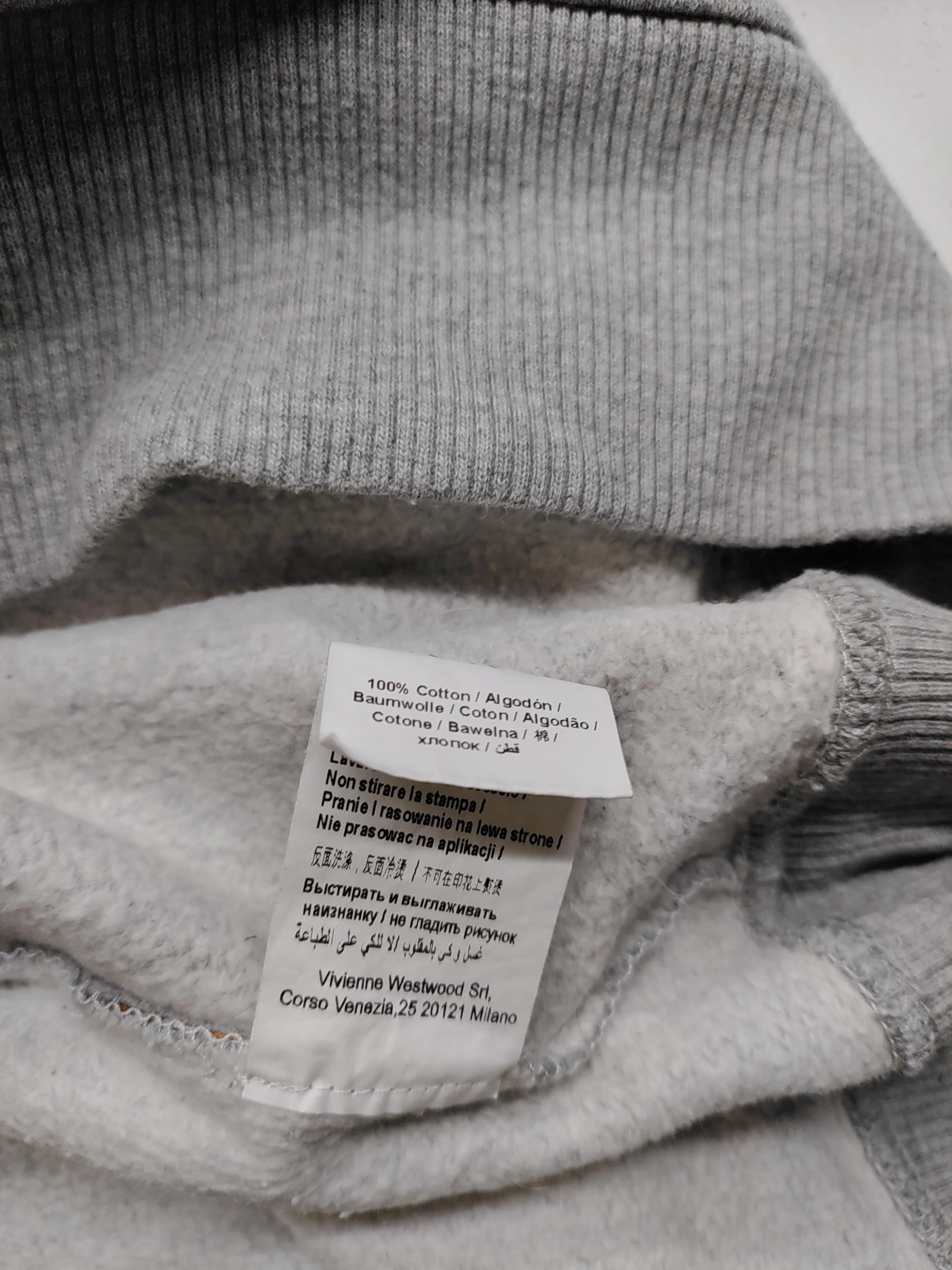 Vivienne Westwood Men's Hoodie L Grey Graphic 100% Cotton Pullover - Image 8