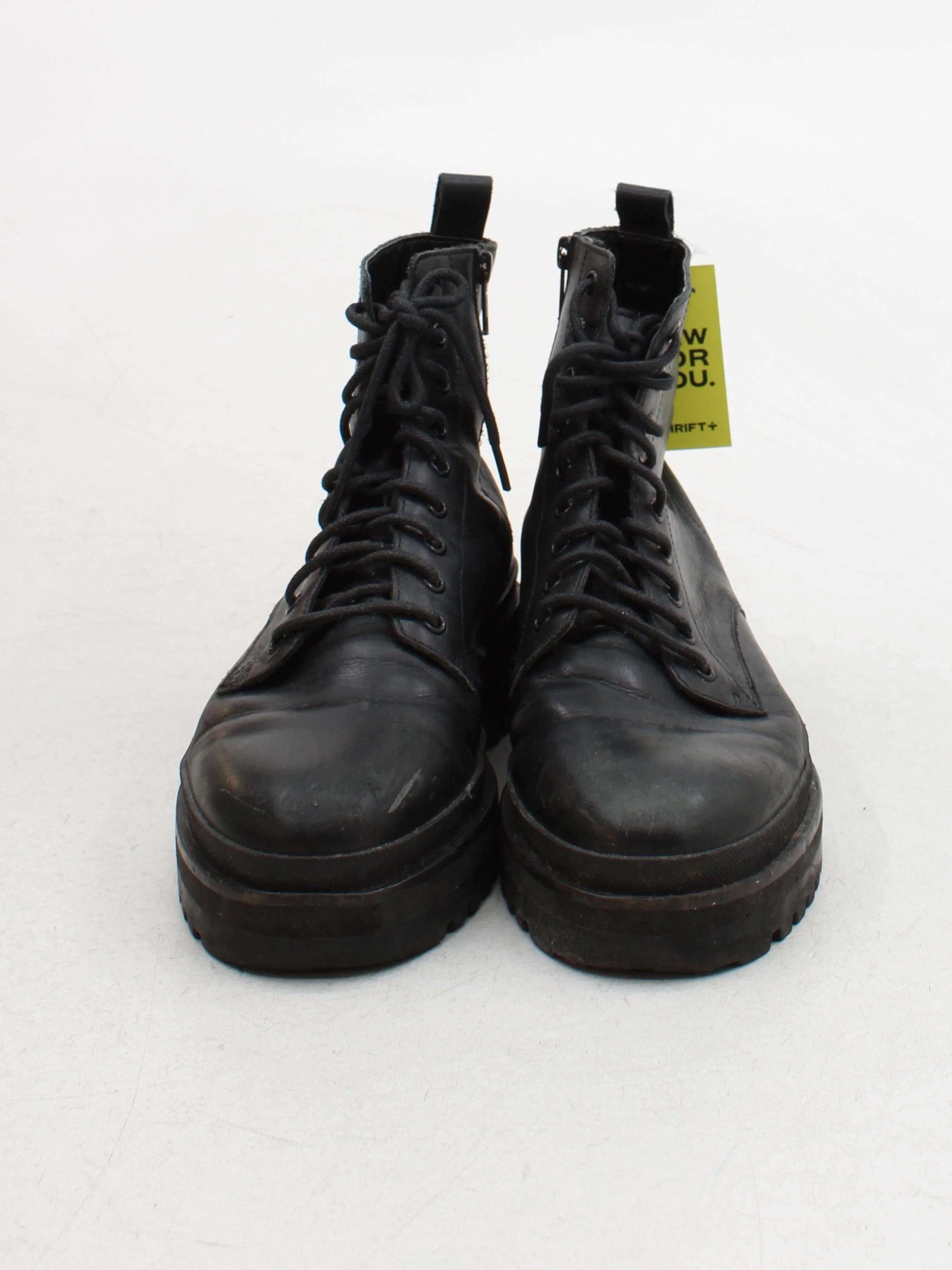 Walk London Women's Boots UK 6.5 Black 100% Leather Combat - Image 2