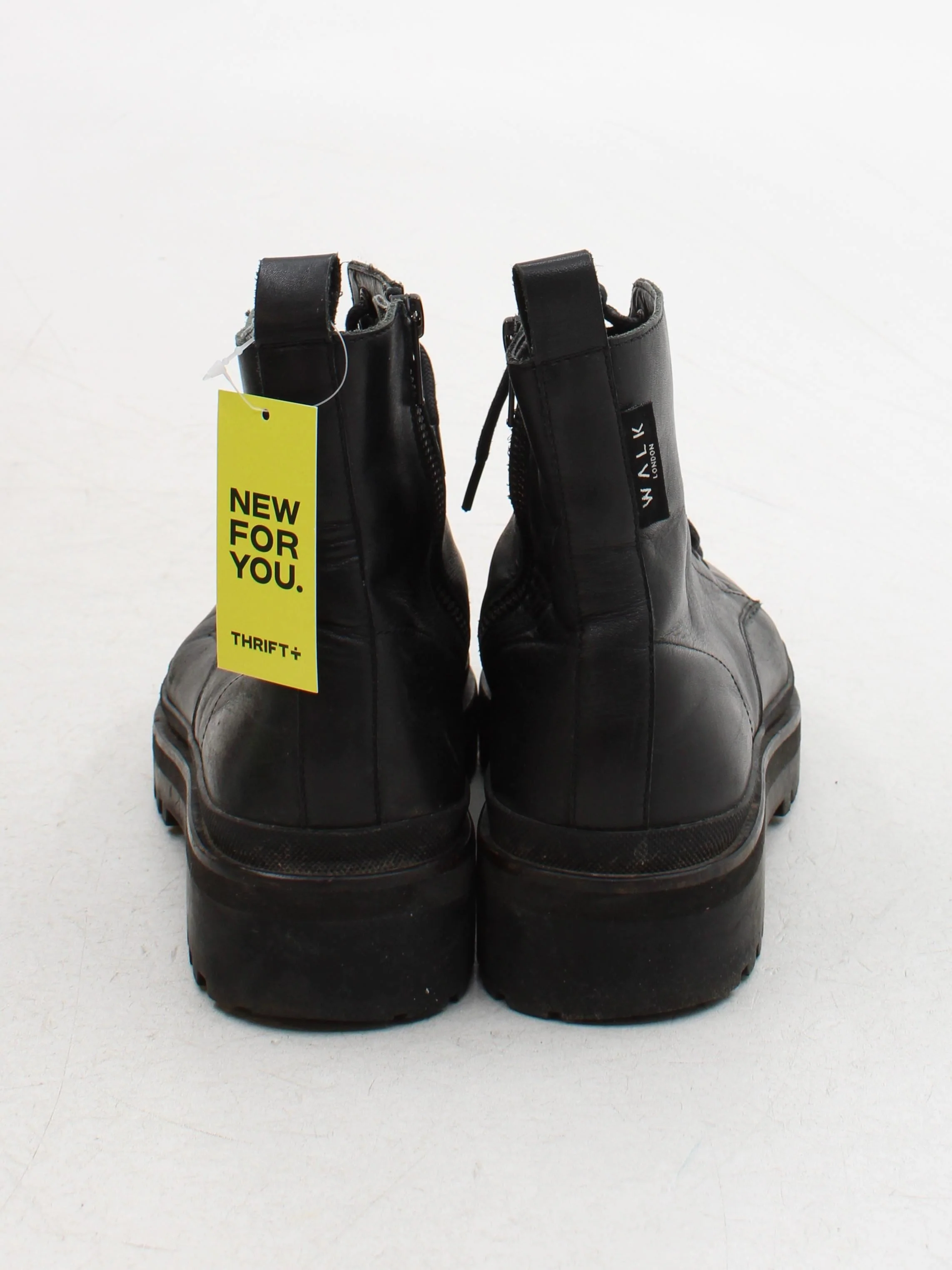 Walk London Women's Boots UK 6.5 Black 100% Leather Combat - Image 3
