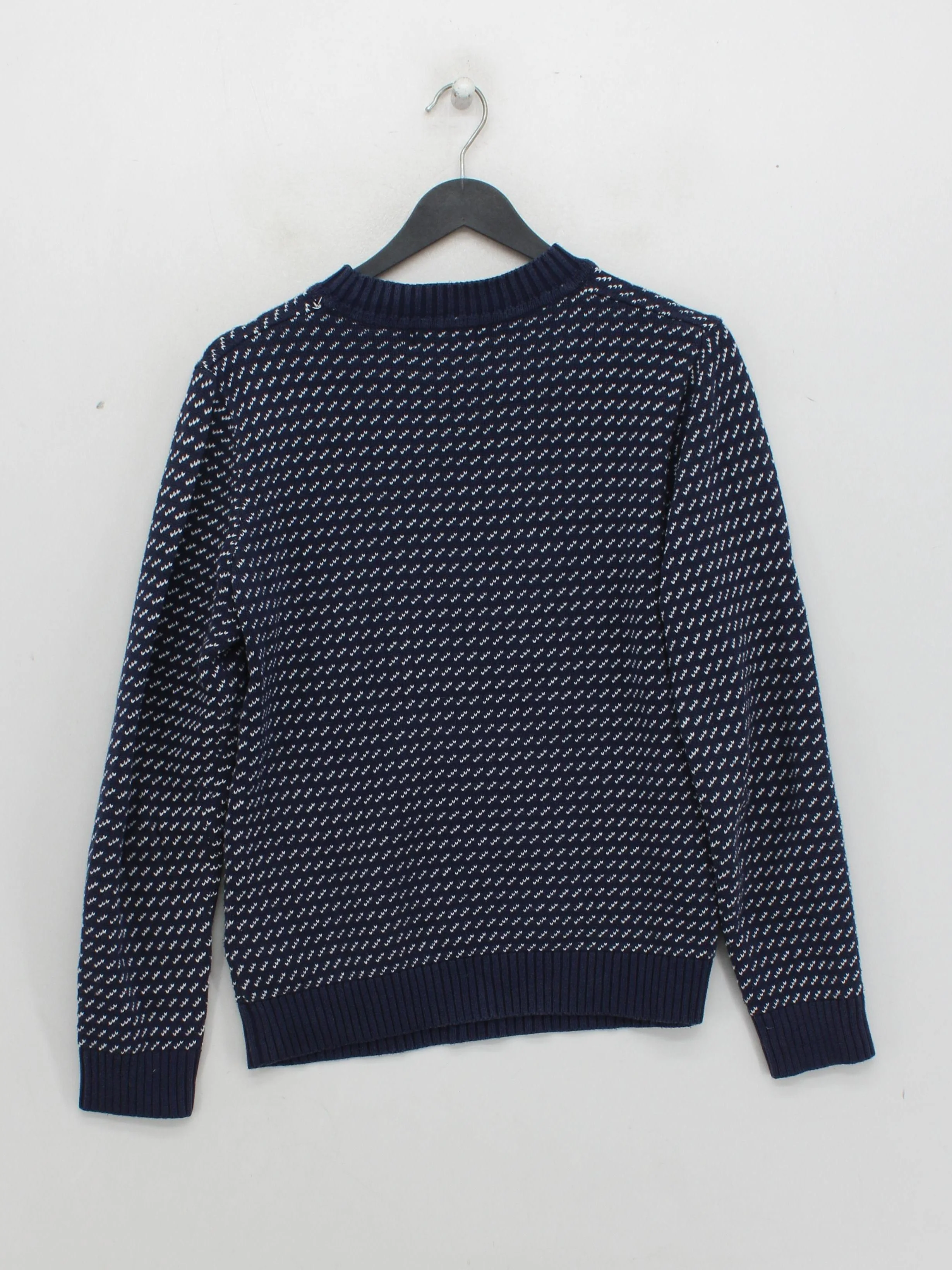 Walker Slater Men's Jumper S Blue Geometric 100% Cotton Crew Neck Pullover - Image 2