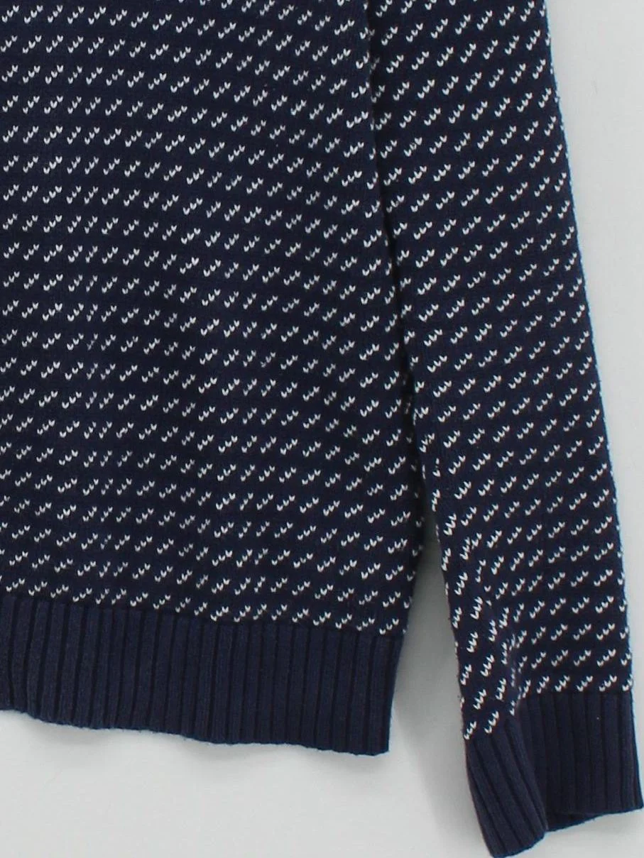 Walker Slater Men's Jumper S Blue Geometric 100% Cotton Crew Neck Pullover - Image 4