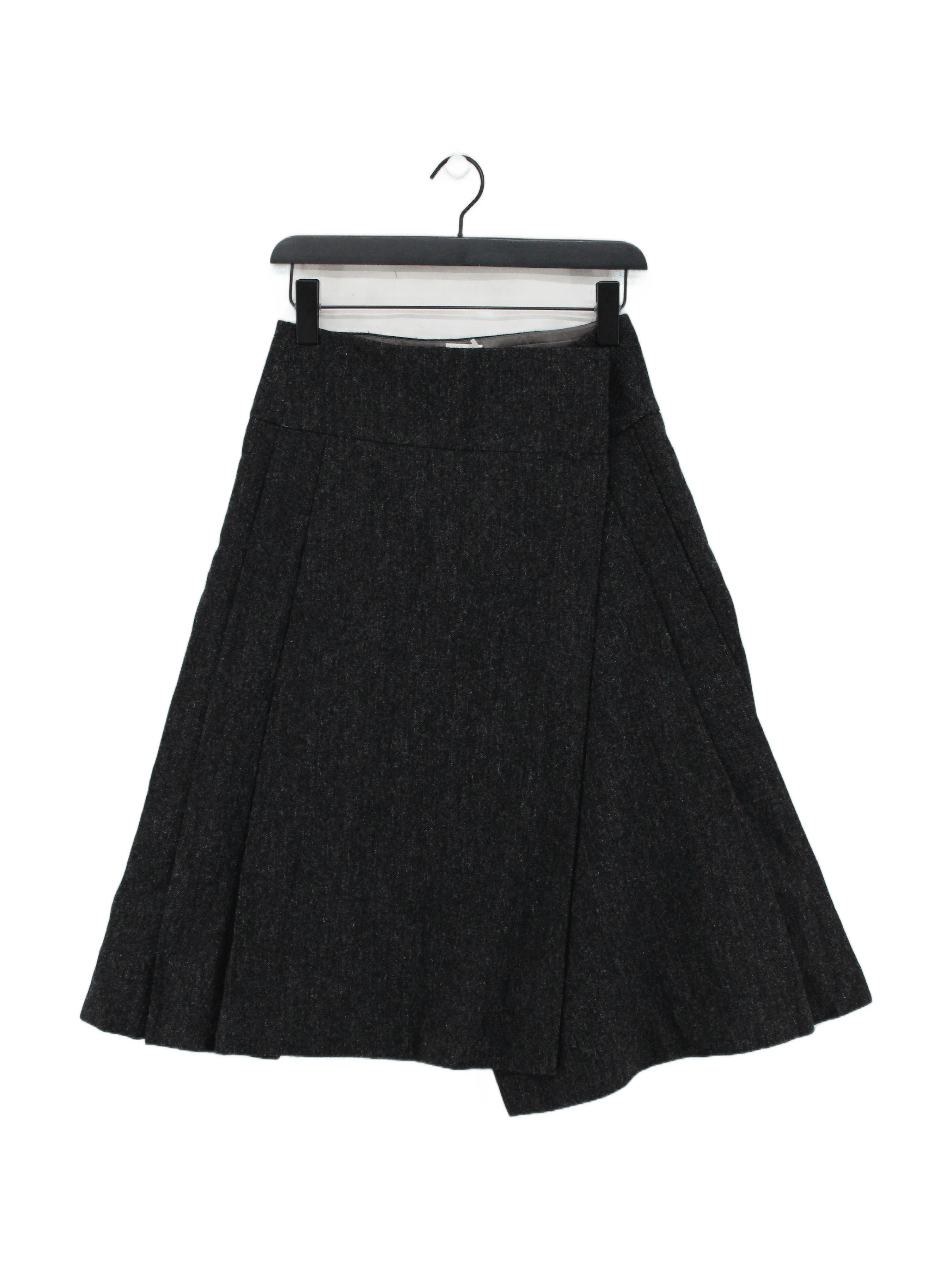 Walker Slater Women's Midi Skirt UK 10 Grey Wool with Viscose Midi Wrap