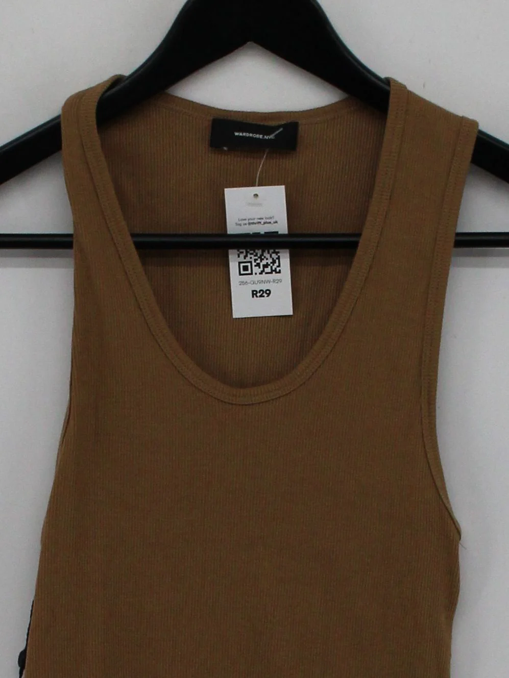 WARDROBE.NYC Women's T-Shirt M Tan 100% Cotton Sleeveless Round Neck Basic - Image 4