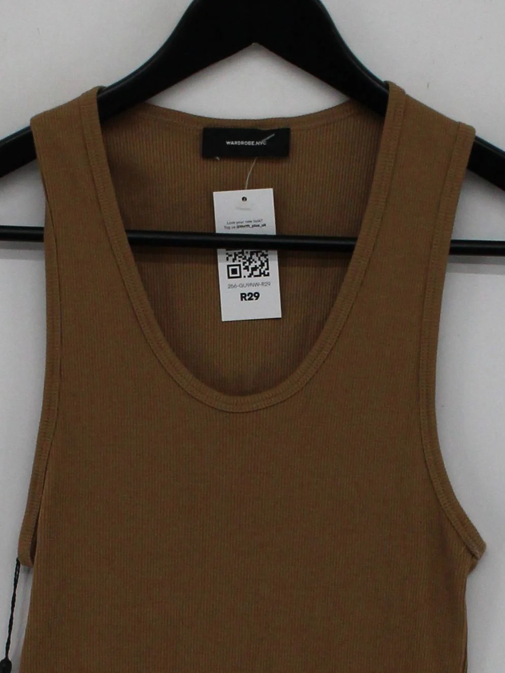 WARDROBE.NYC Women's T-Shirt M Tan 100% Cotton Sleeveless Round Neck Basic - Image 5