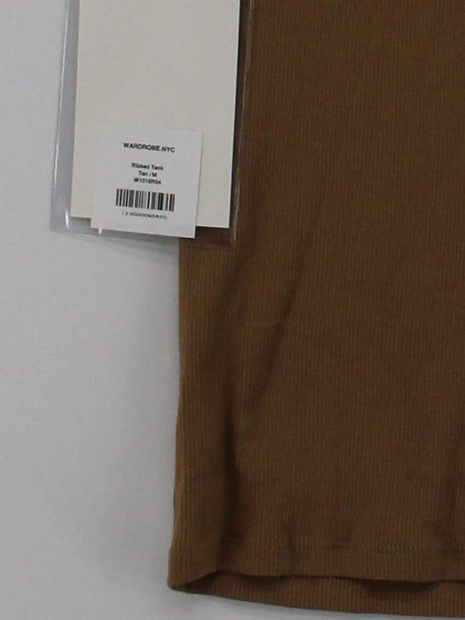 WARDROBE.NYC Women's T-Shirt M Tan 100% Cotton Sleeveless Round Neck Basic - Image 7