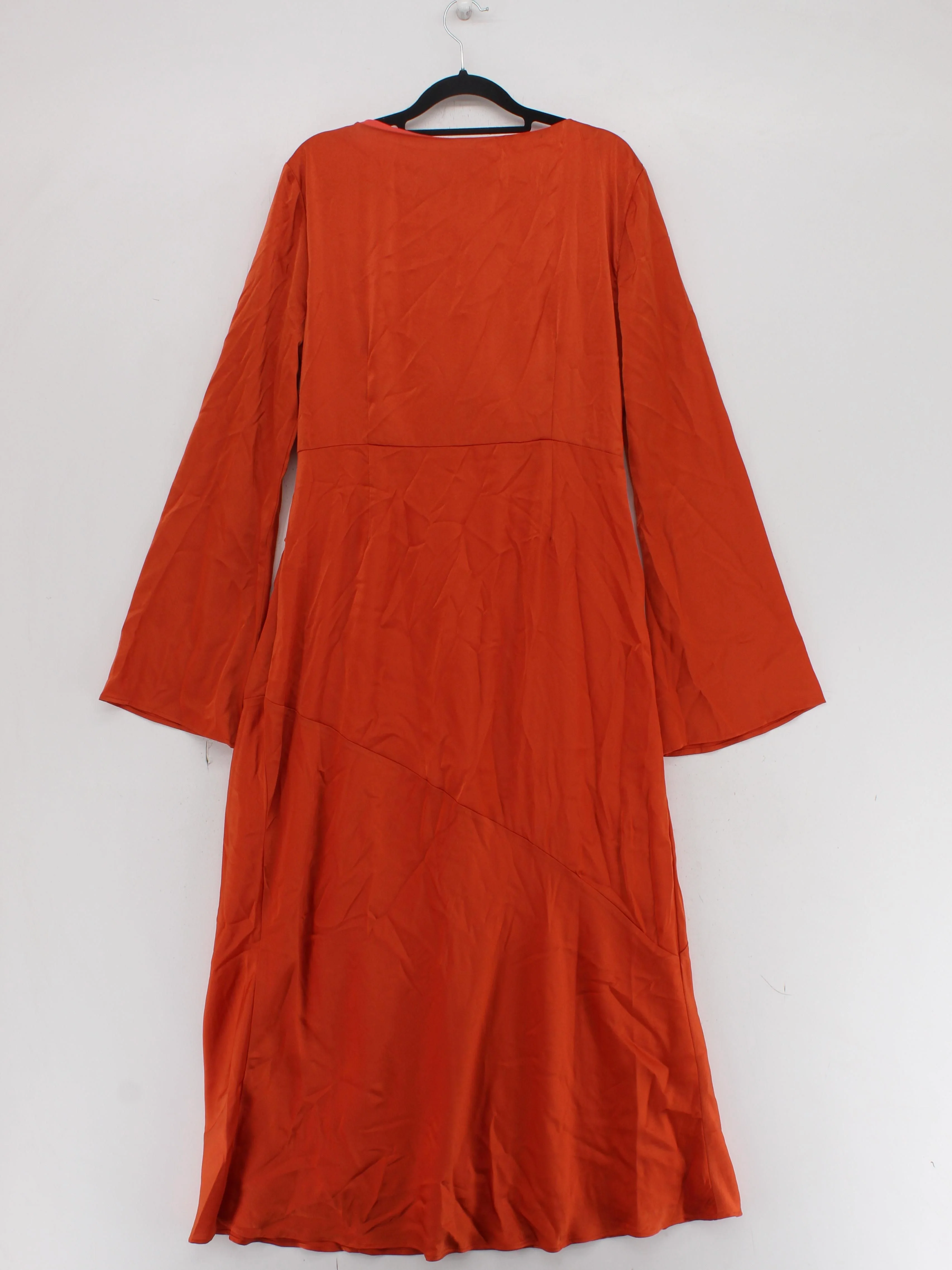 Warehouse A-Line Midi Dress UK16 in Orange RRP £59 - Image 2