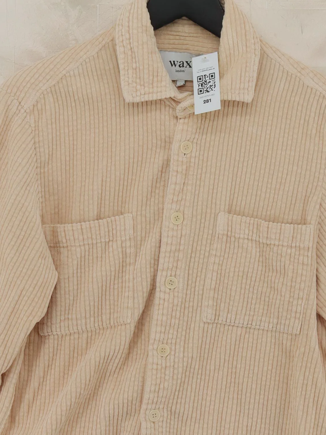 WAX London Men's Shirt S Cream Striped 100% Cotton Basic - Image 3