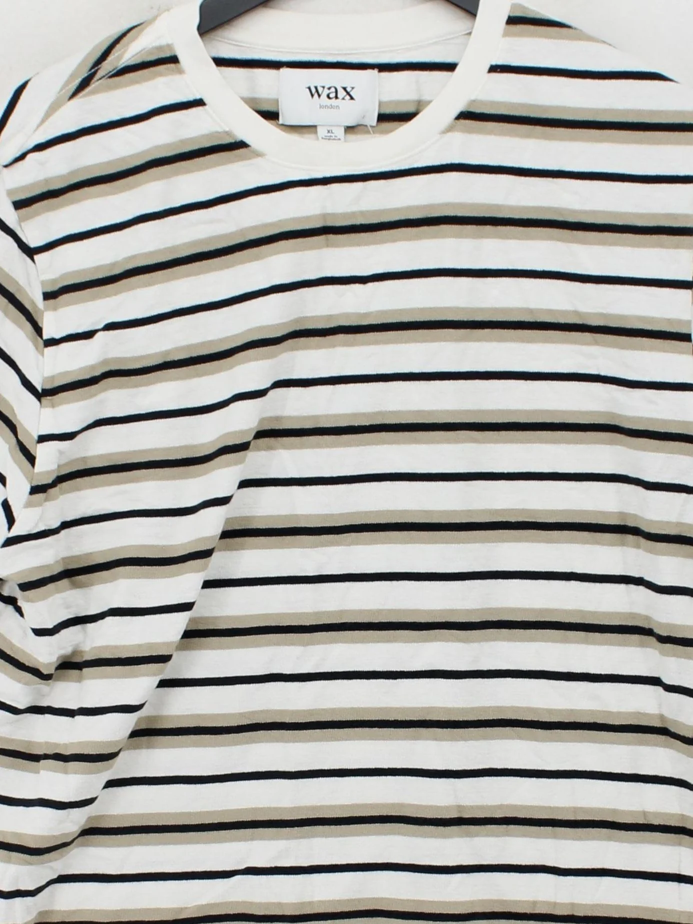 WAX London Men's T-Shirt XL White Striped Cotton with Elastane Basic - Image 3