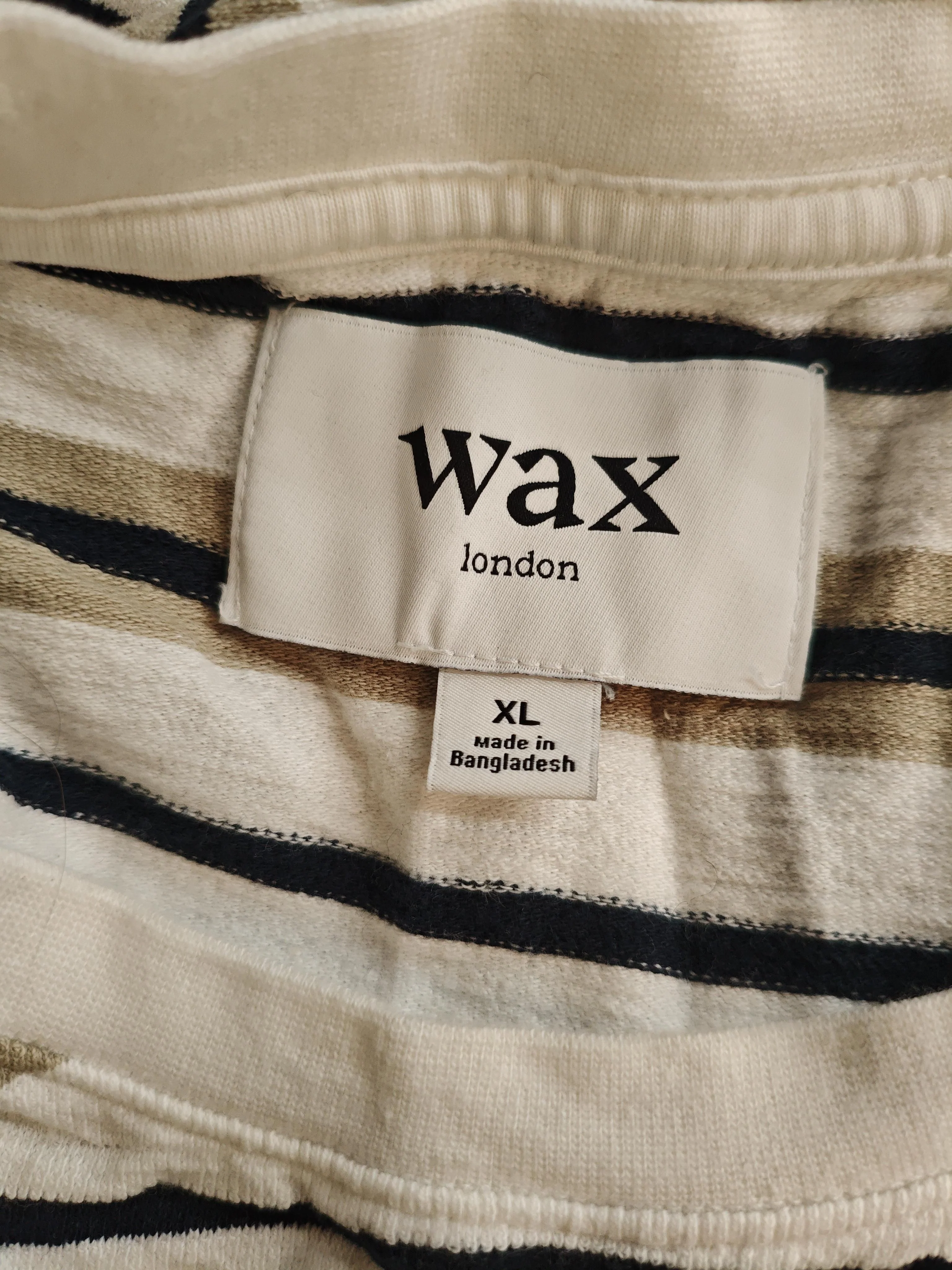 WAX London Men's T-Shirt XL White Striped Cotton with Elastane Basic - Image 5
