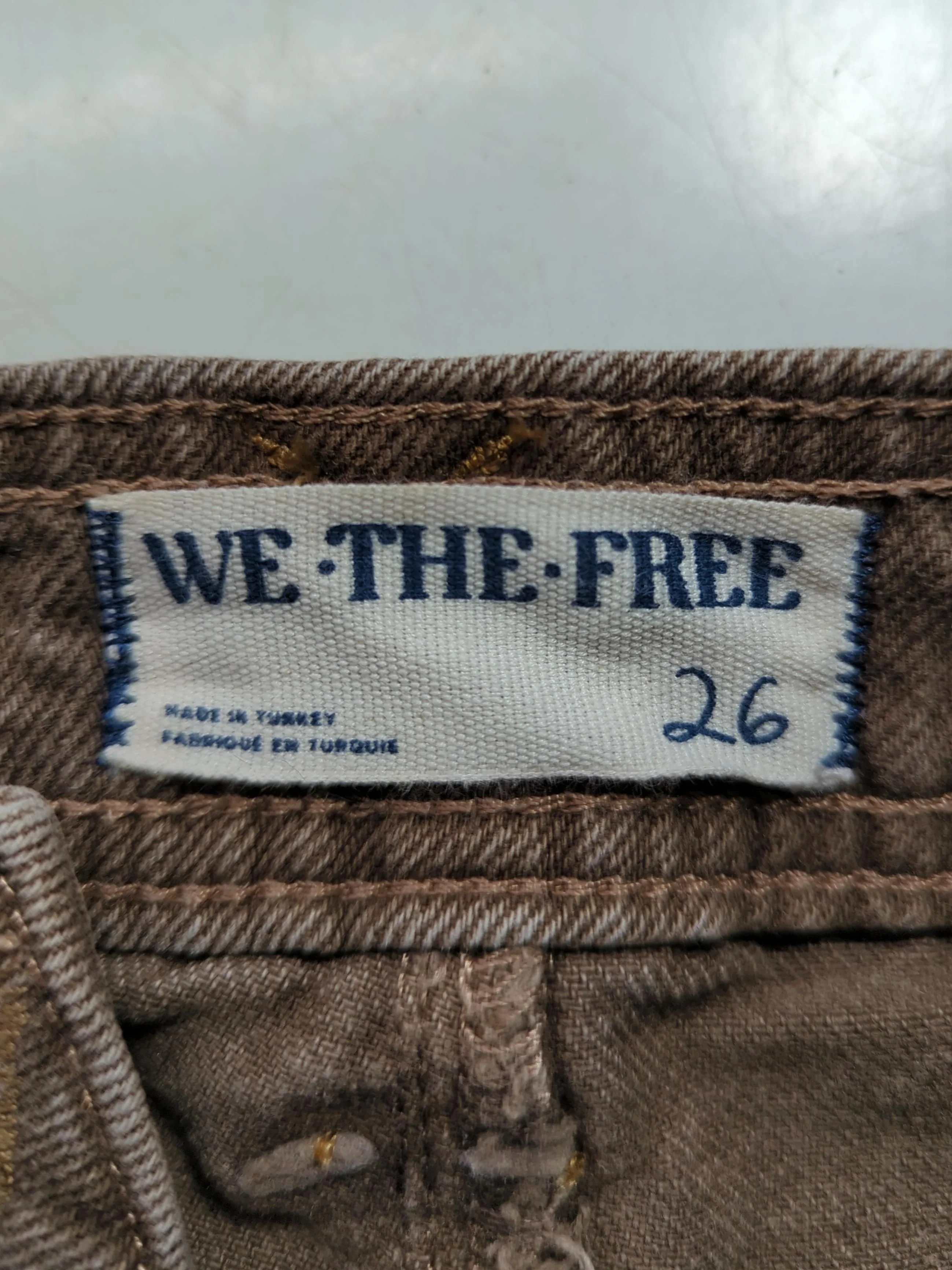 We The Free Men's Trousers XS Brown 100% Cotton Wide-Leg Cargo - Image 6