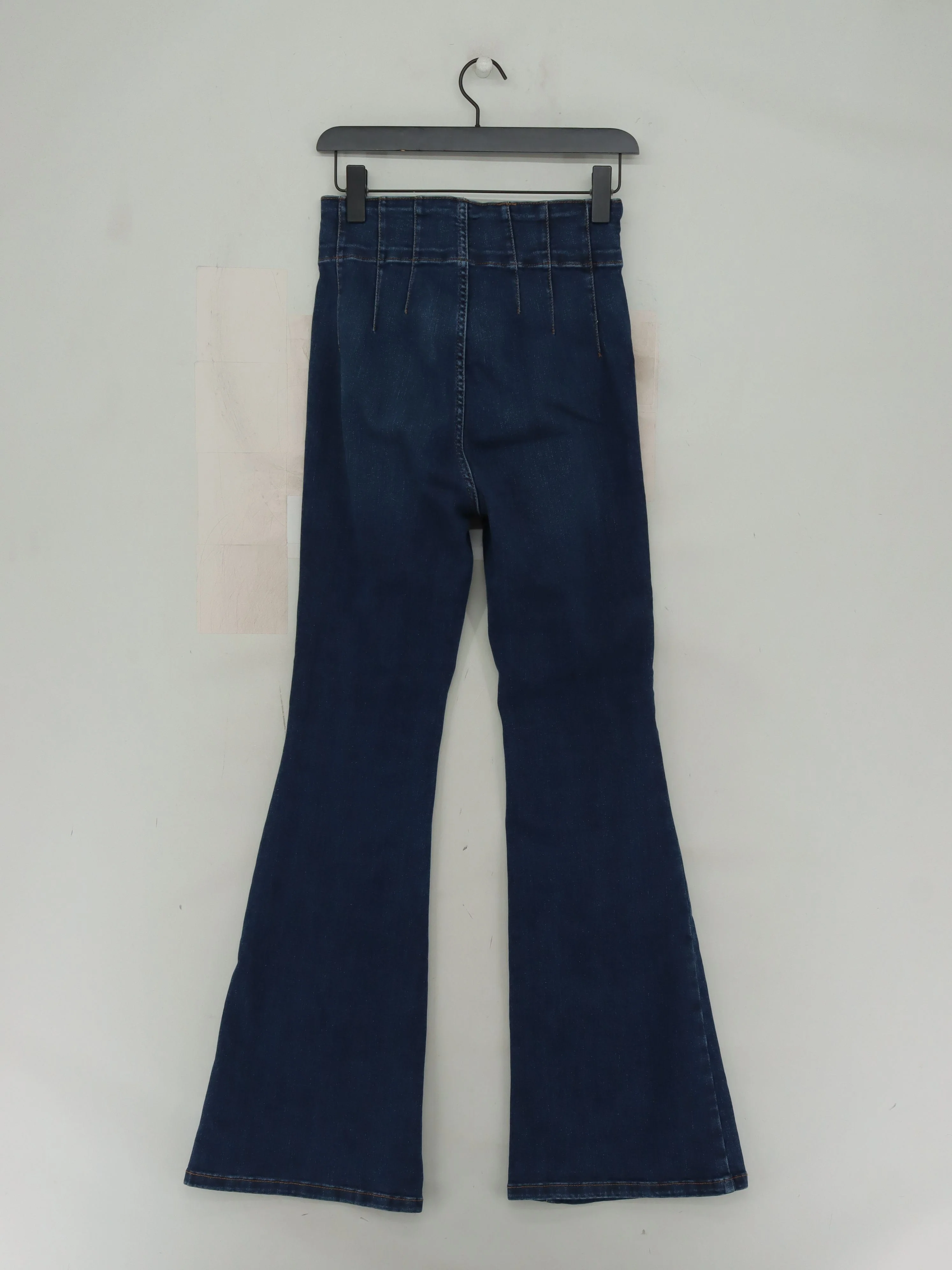 We The Free Women's Jeans W 28 in Blue Cotton with Polyester, Elastane Flared - Image 2