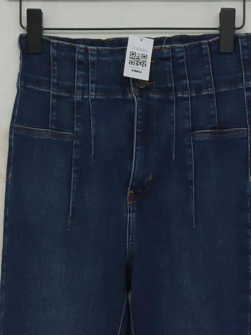 We The Free Women's Jeans W 28 in Blue Cotton with Polyester, Elastane Flared - Image 3