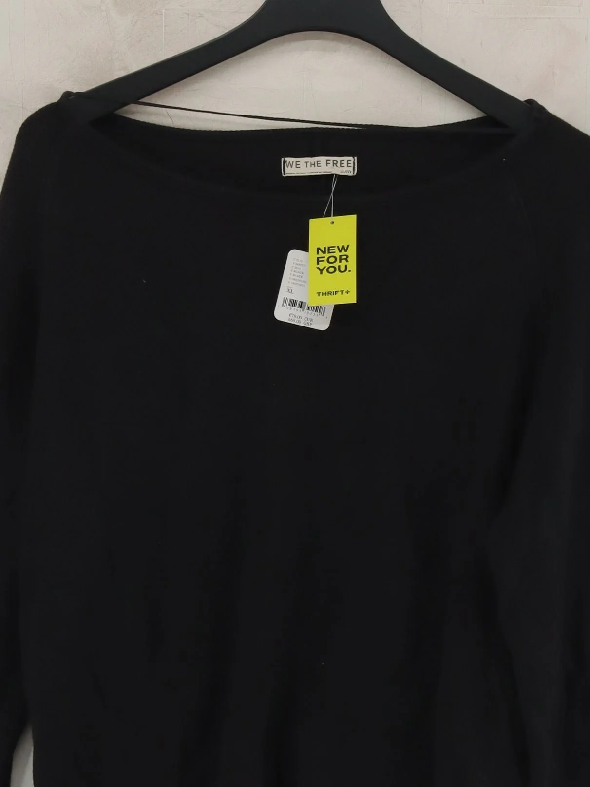 We The Free Women's Jumper XL Black Cotton with Elastane Round Neck Pullover - Image 3