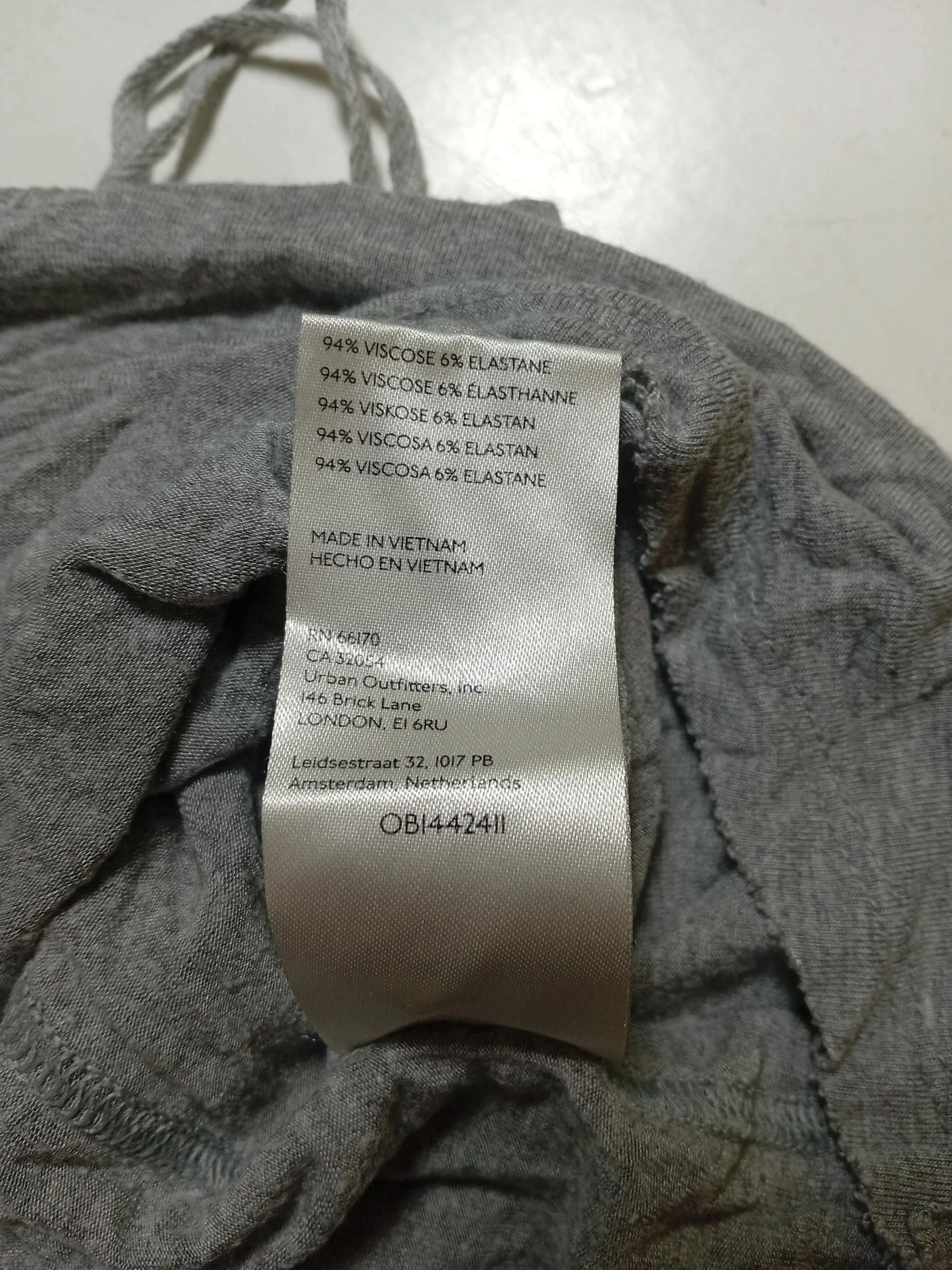 We The Free Women's T-Shirt L Grey Viscose with Elastane Sleeveless V-Neck Basic - Image 7