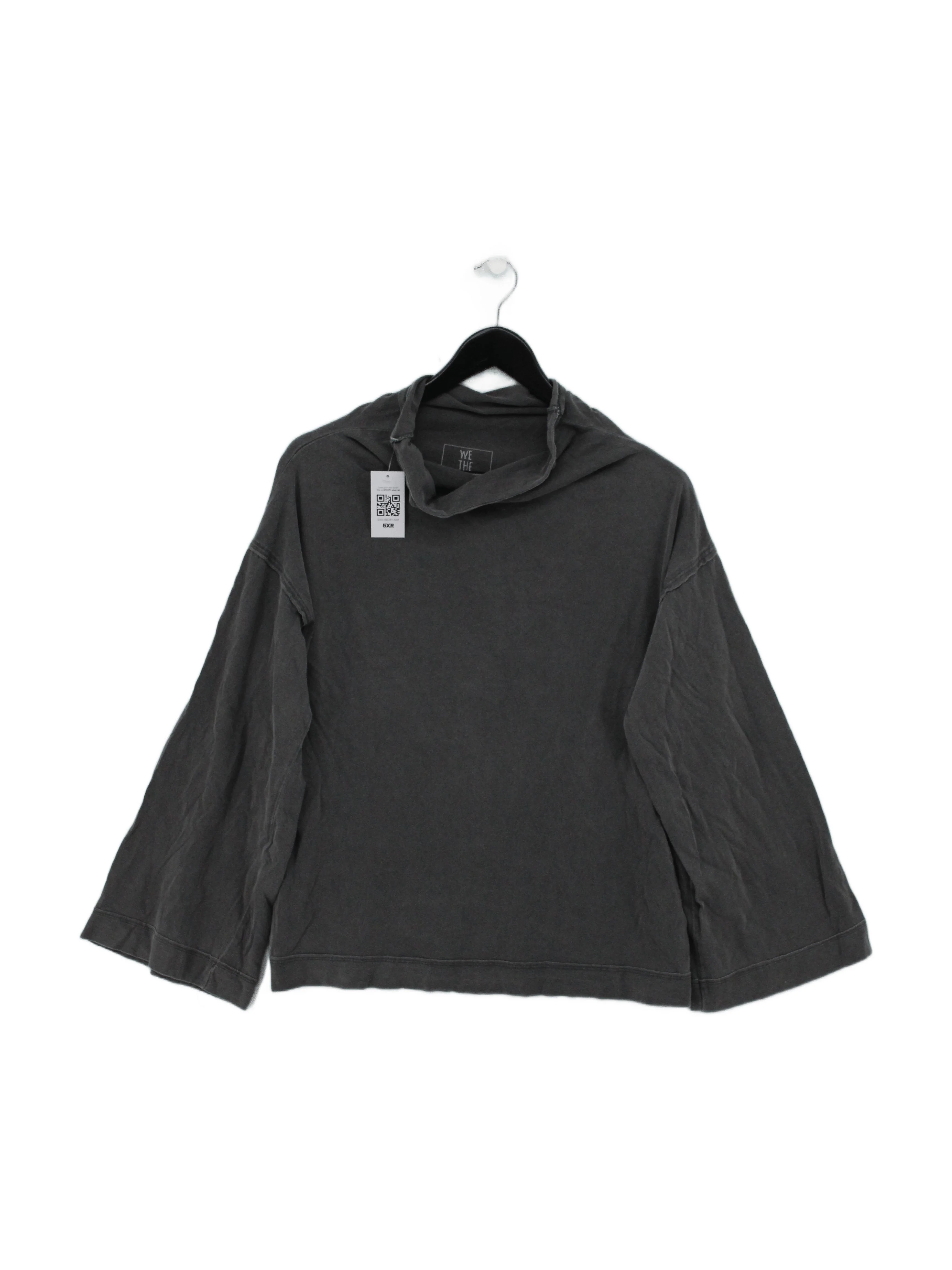 We The Free Women's Top S Grey 100% Cotton Long Sleeve Roll Neck Basic