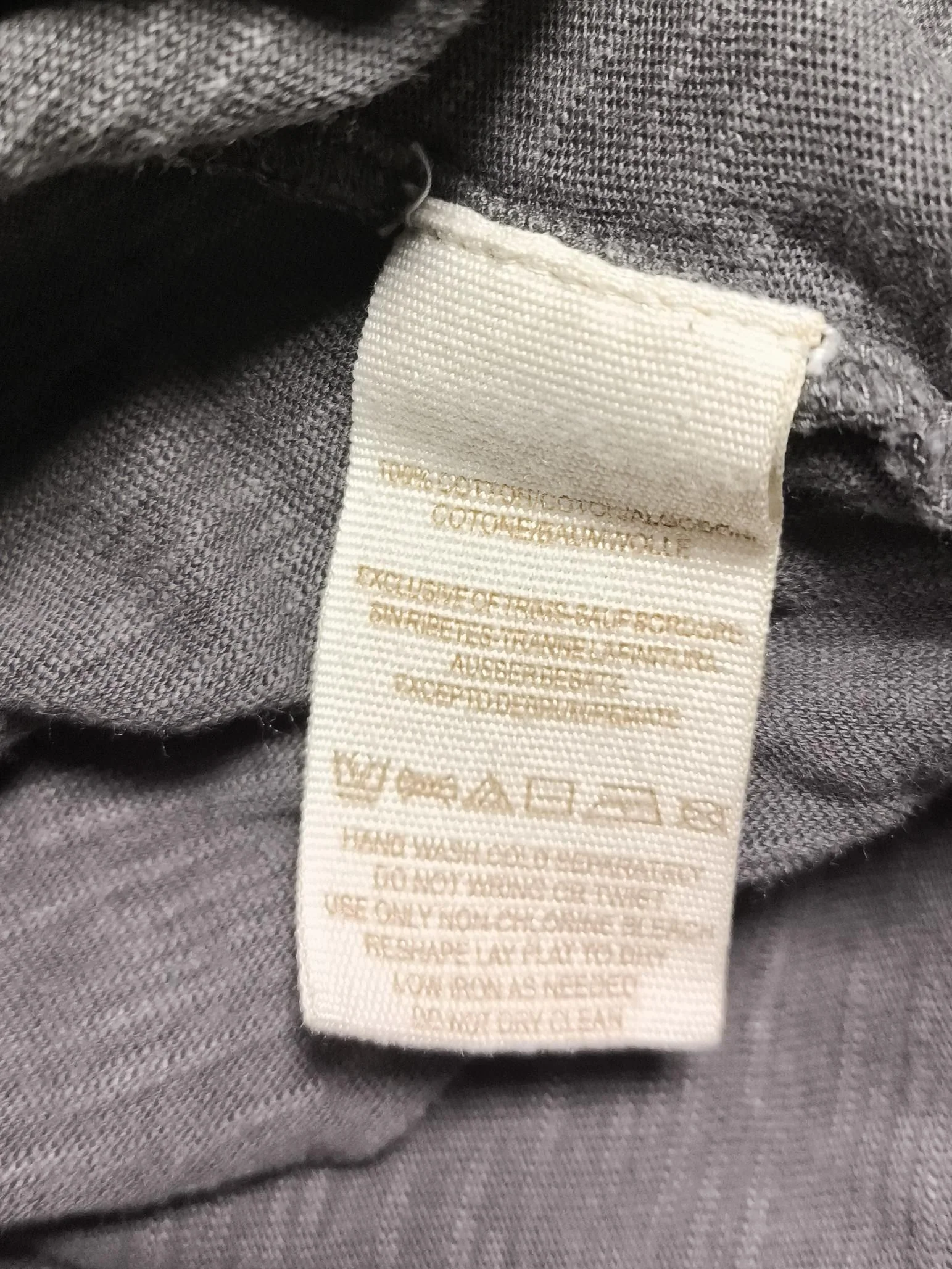 We The Free Women's Top S Grey 100% Cotton Long Sleeve V-Neck Basic - Image 6