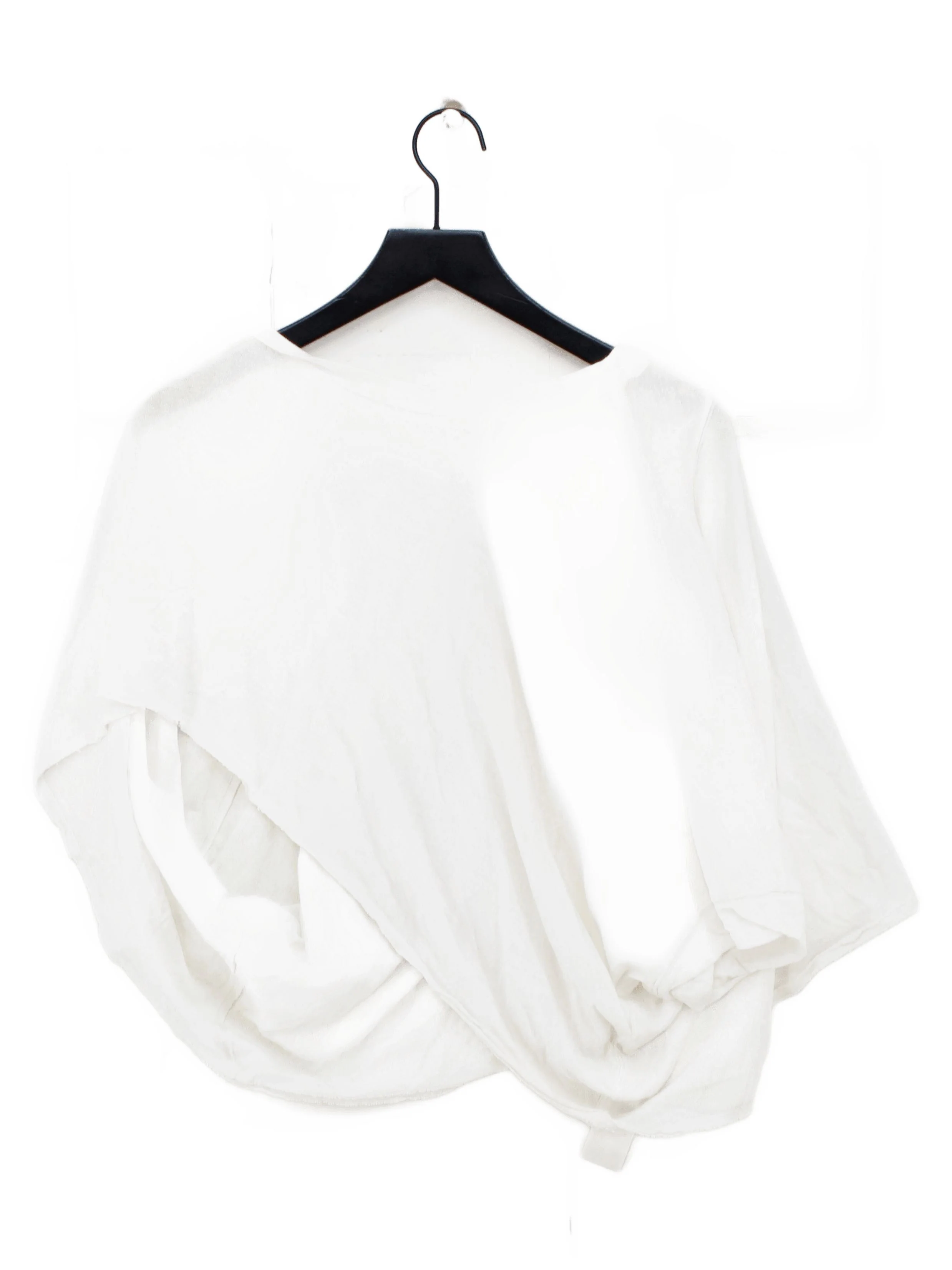 We The Free Women's Top S White 100% Cotton Long Sleeve Round Neck Basic
