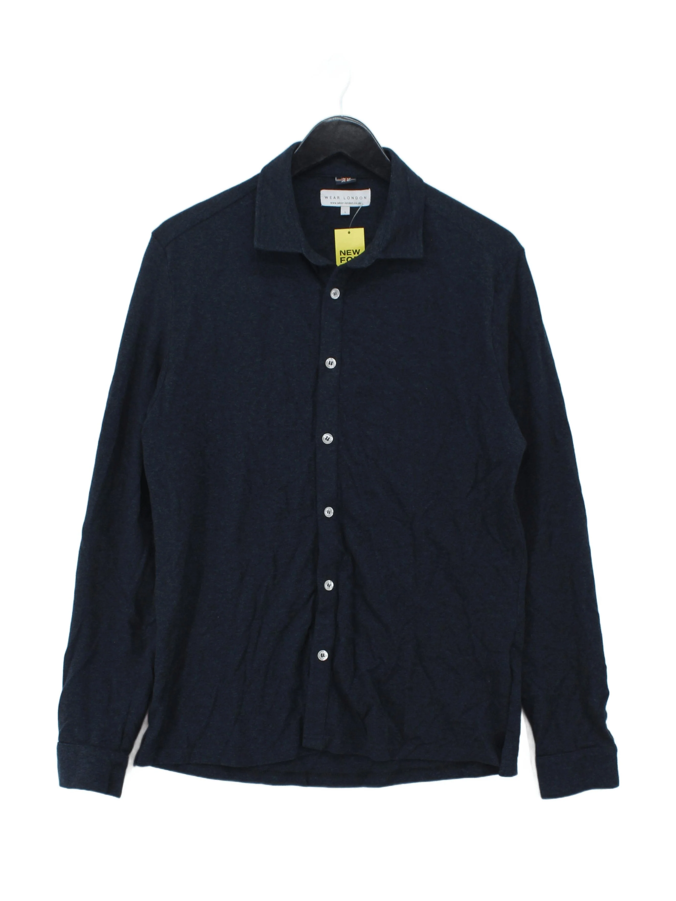 Wear London Men's Shirt L Blue 100% Cotton Basic