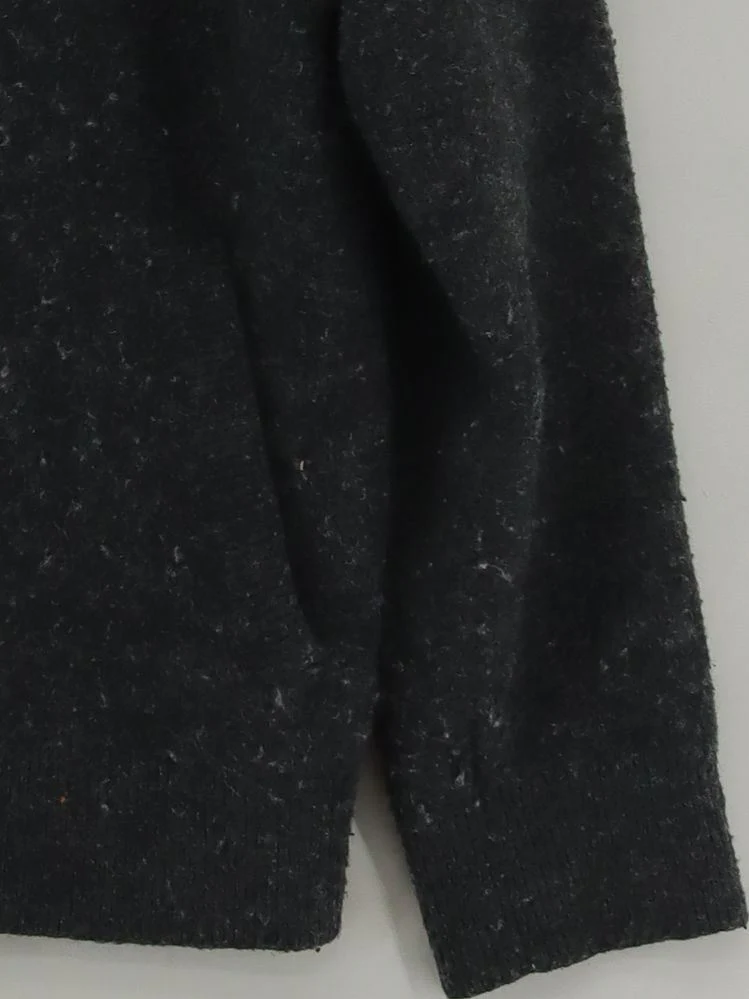 Weekday Men's Hoodie M Grey Polyester with Wool, Elastane Pullover - Image 4