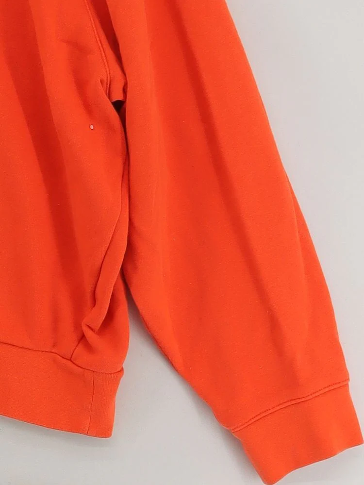 Weekday Men's Hoodie M Orange Cotton with Polyester Pullover - Image 4