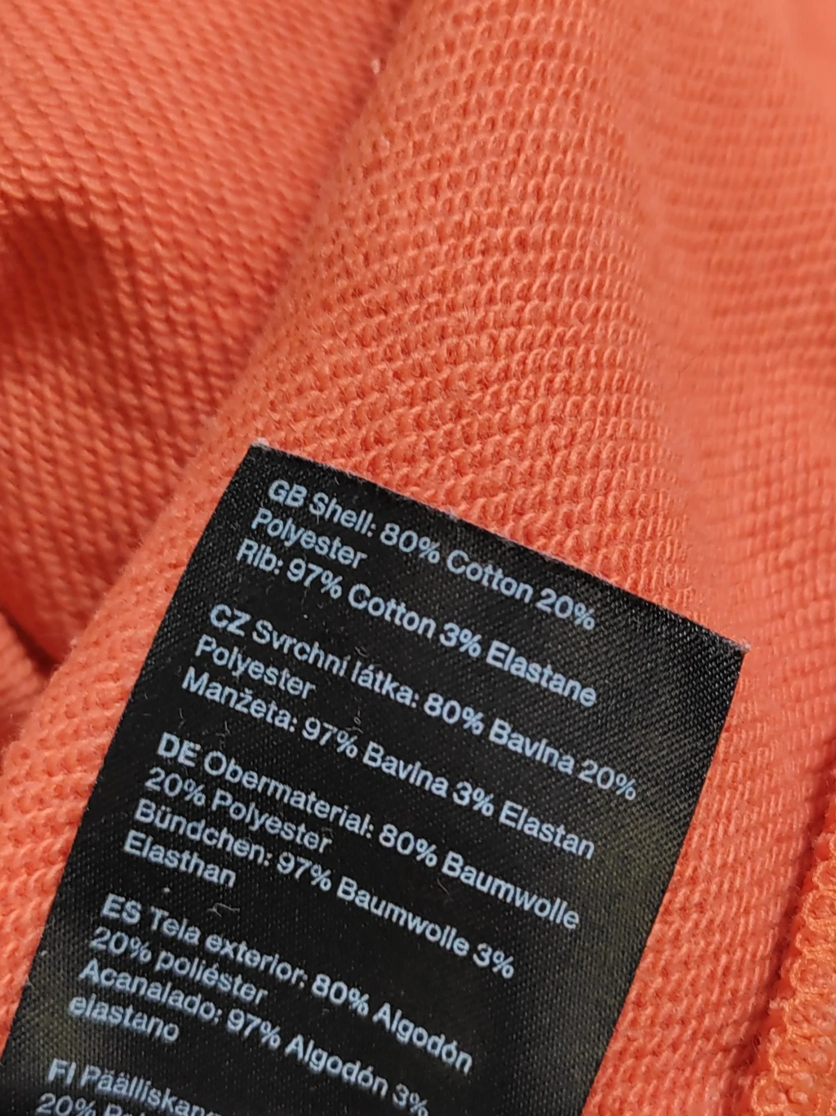 Weekday Men's Hoodie M Orange Cotton with Polyester Pullover - Image 6