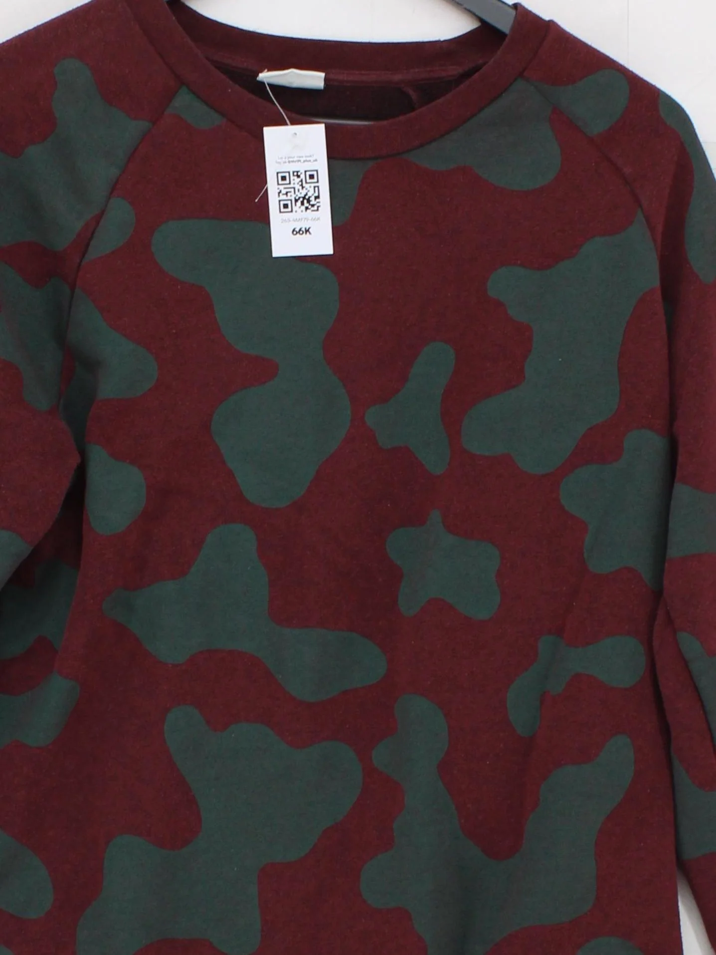 Weekday Men's Hoodie M Red Camo Cotton with Polyester Pullover - Image 3