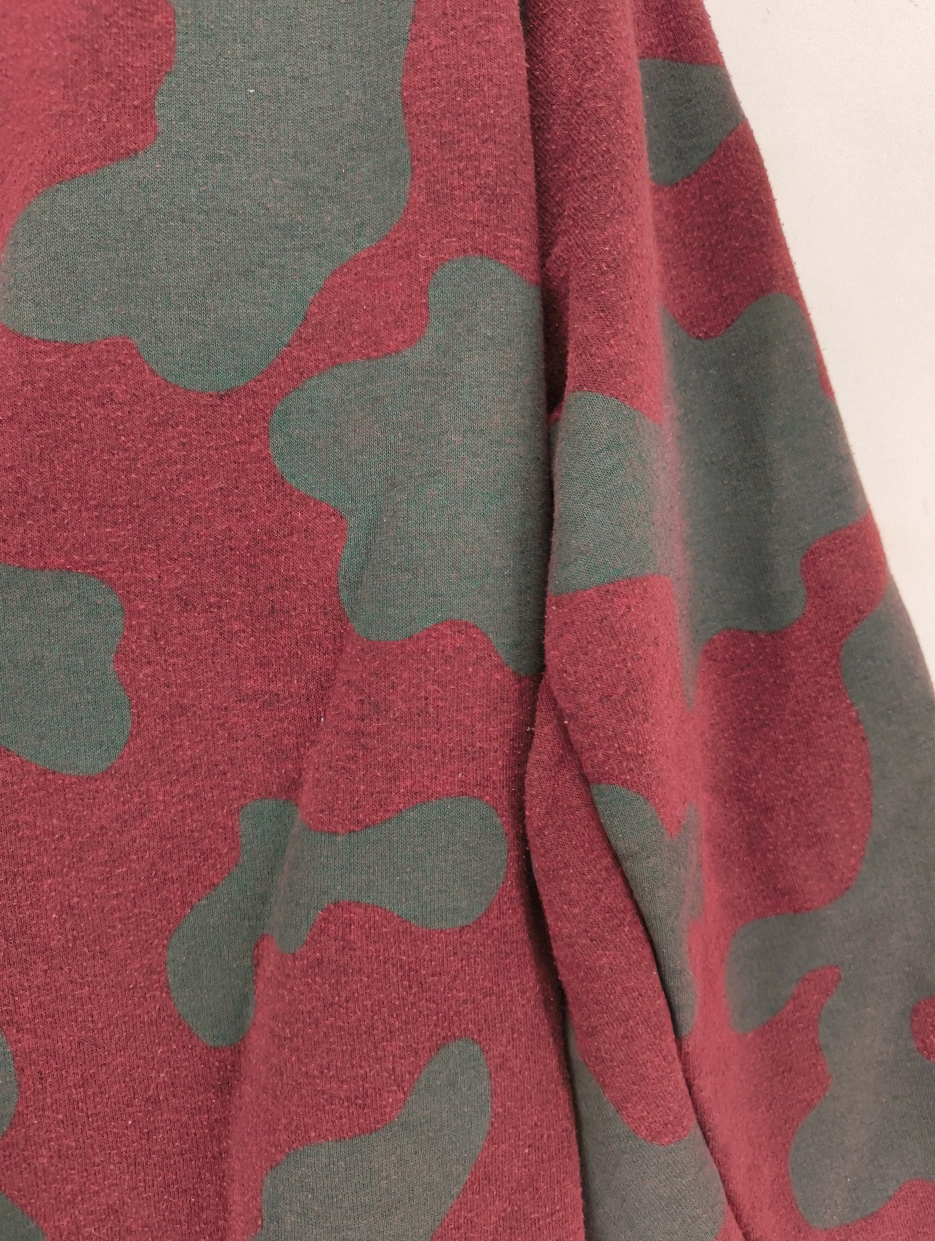 Weekday Men's Hoodie M Red Camo Cotton with Polyester Pullover - Image 6