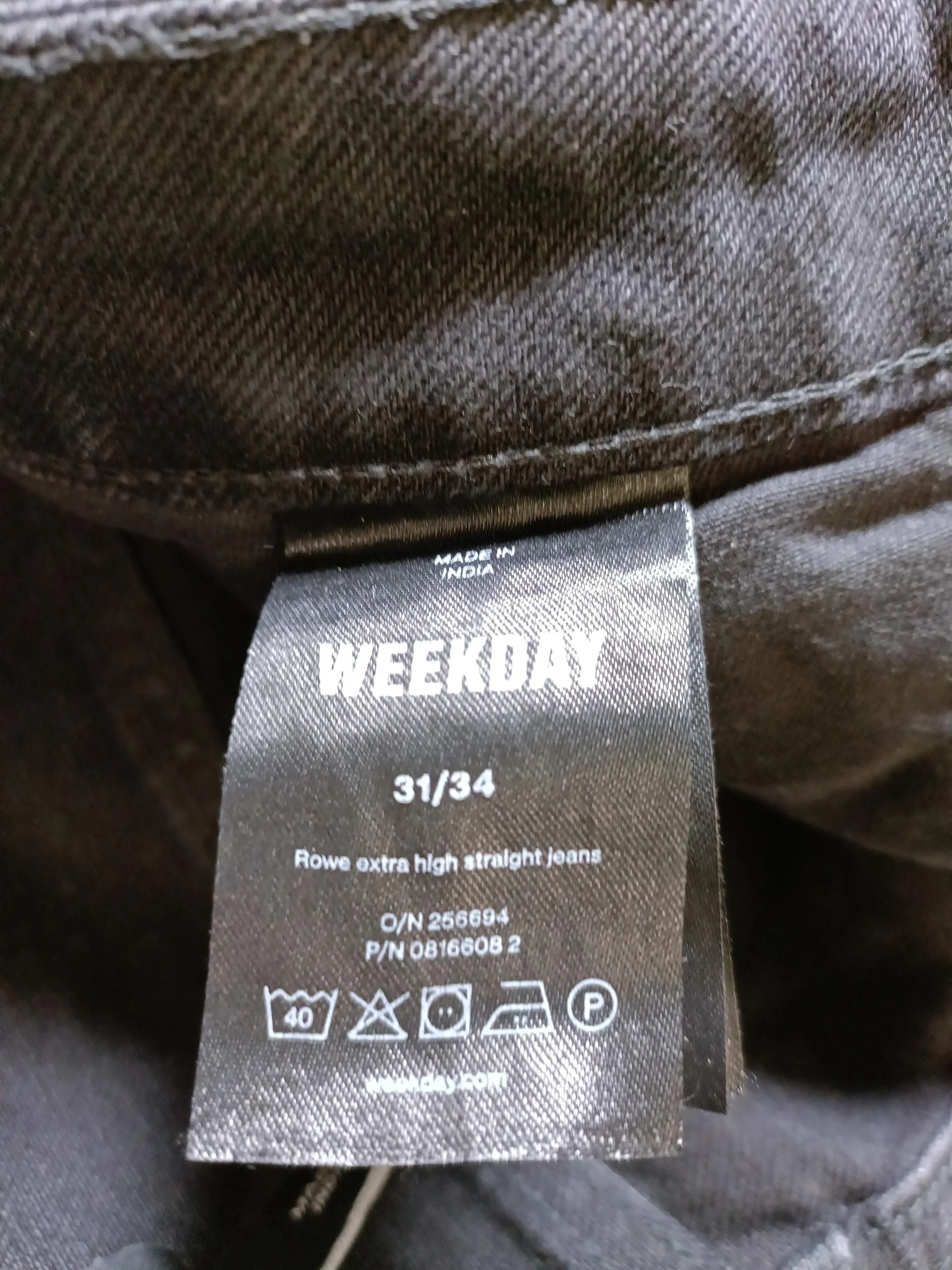 Weekday Men's Jeans L Black 100% Cotton Straight - Image 5