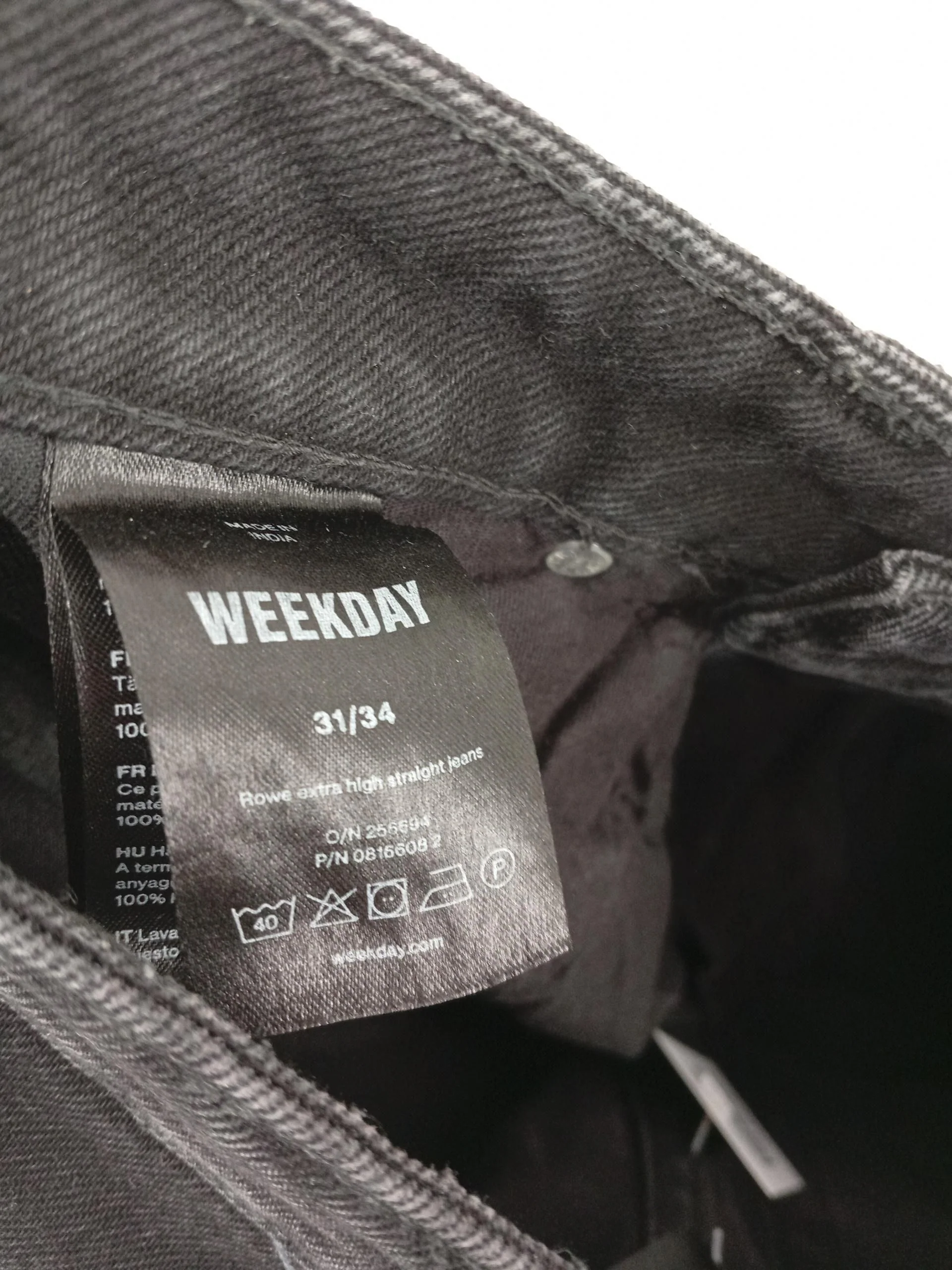 Weekday Men's Jeans L Black 100% Cotton Straight - Image 7