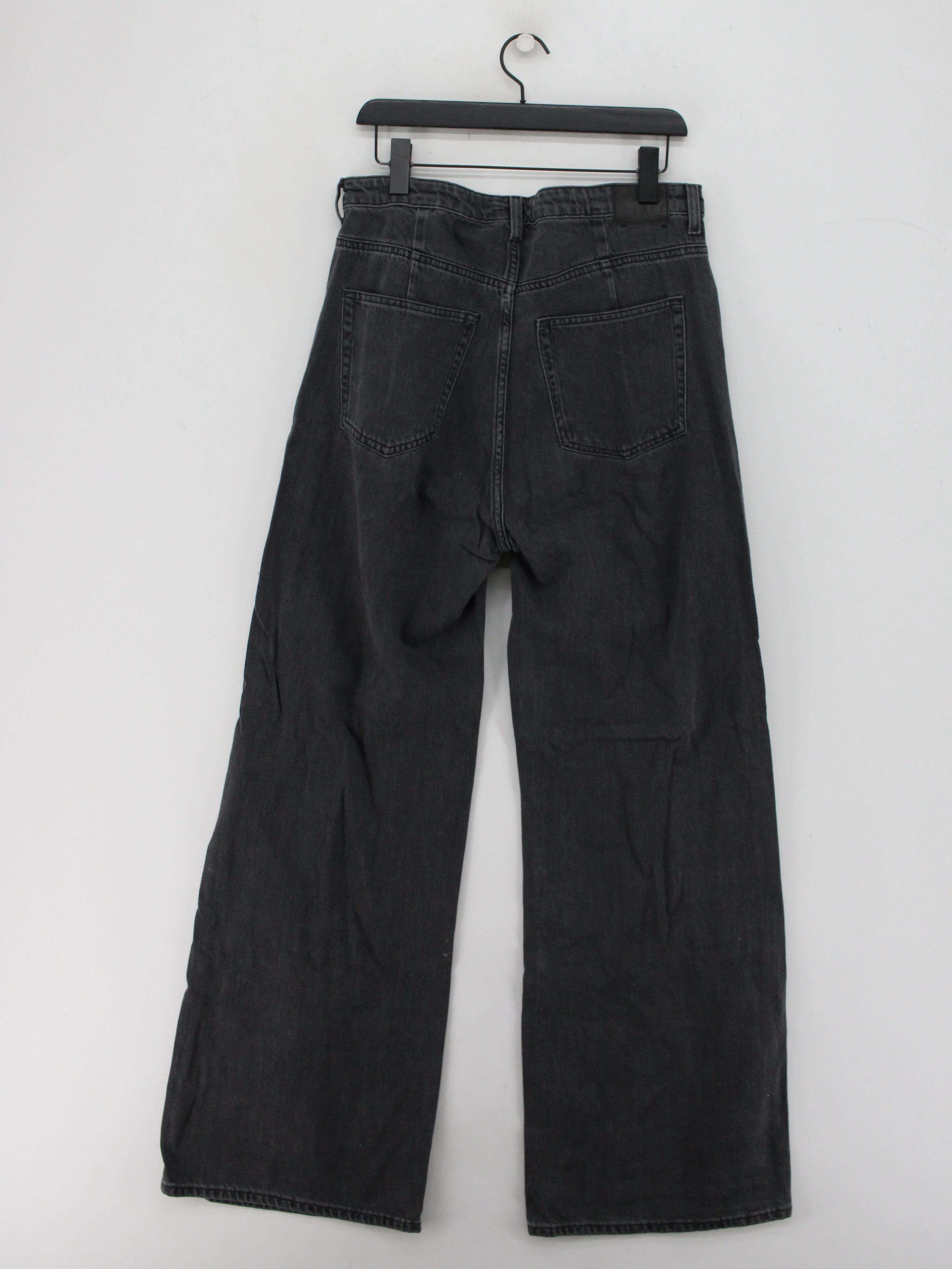 Weekday Men's Jeans L Black 100% Cotton Wide-Leg - Image 2