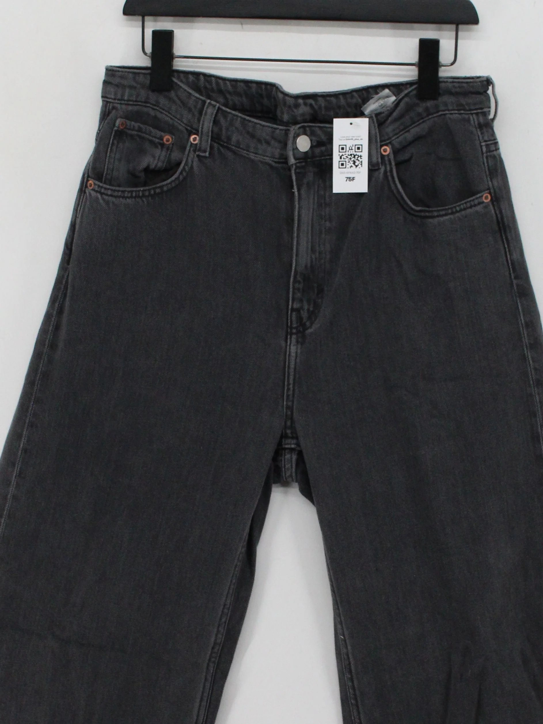 Weekday Men's Jeans L Black 100% Cotton Wide-Leg - Image 3