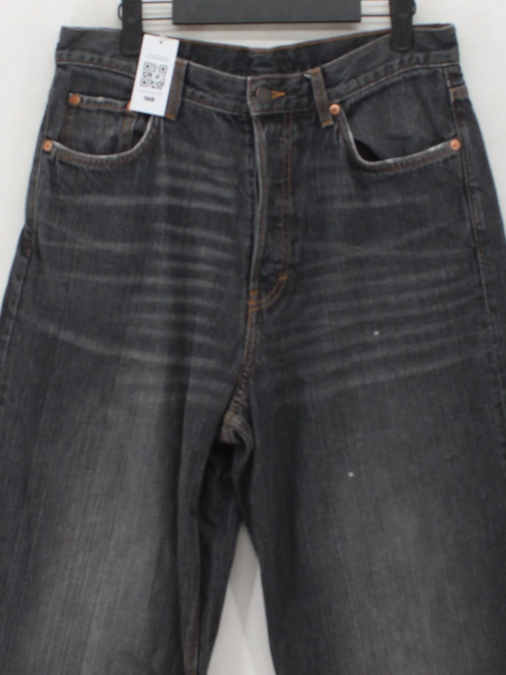 Weekday Men's Jeans M Black 100% Cotton Wide-Leg - Image 3