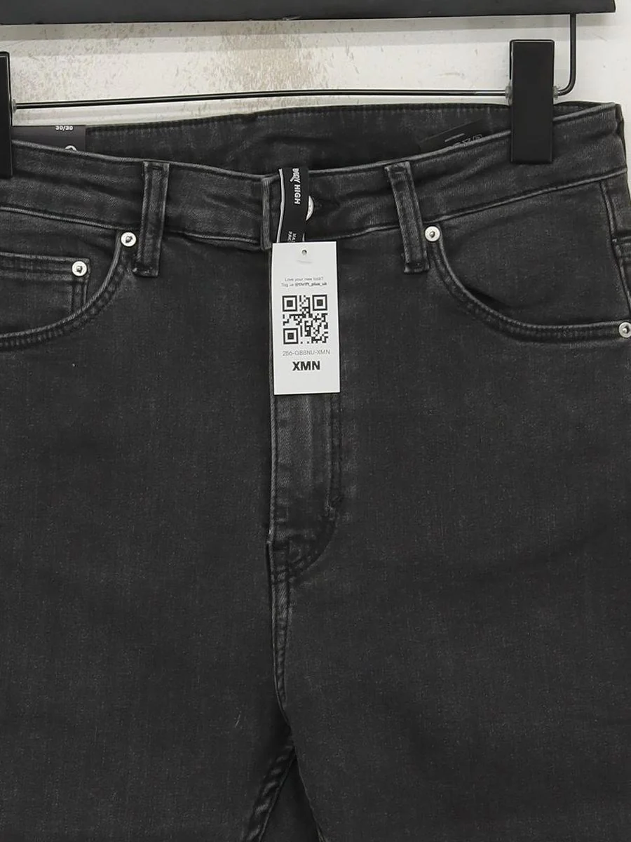 Weekday Men's Jeans W 30 in; L 30 in Grey Cotton with Elastane Skinny - Image 3