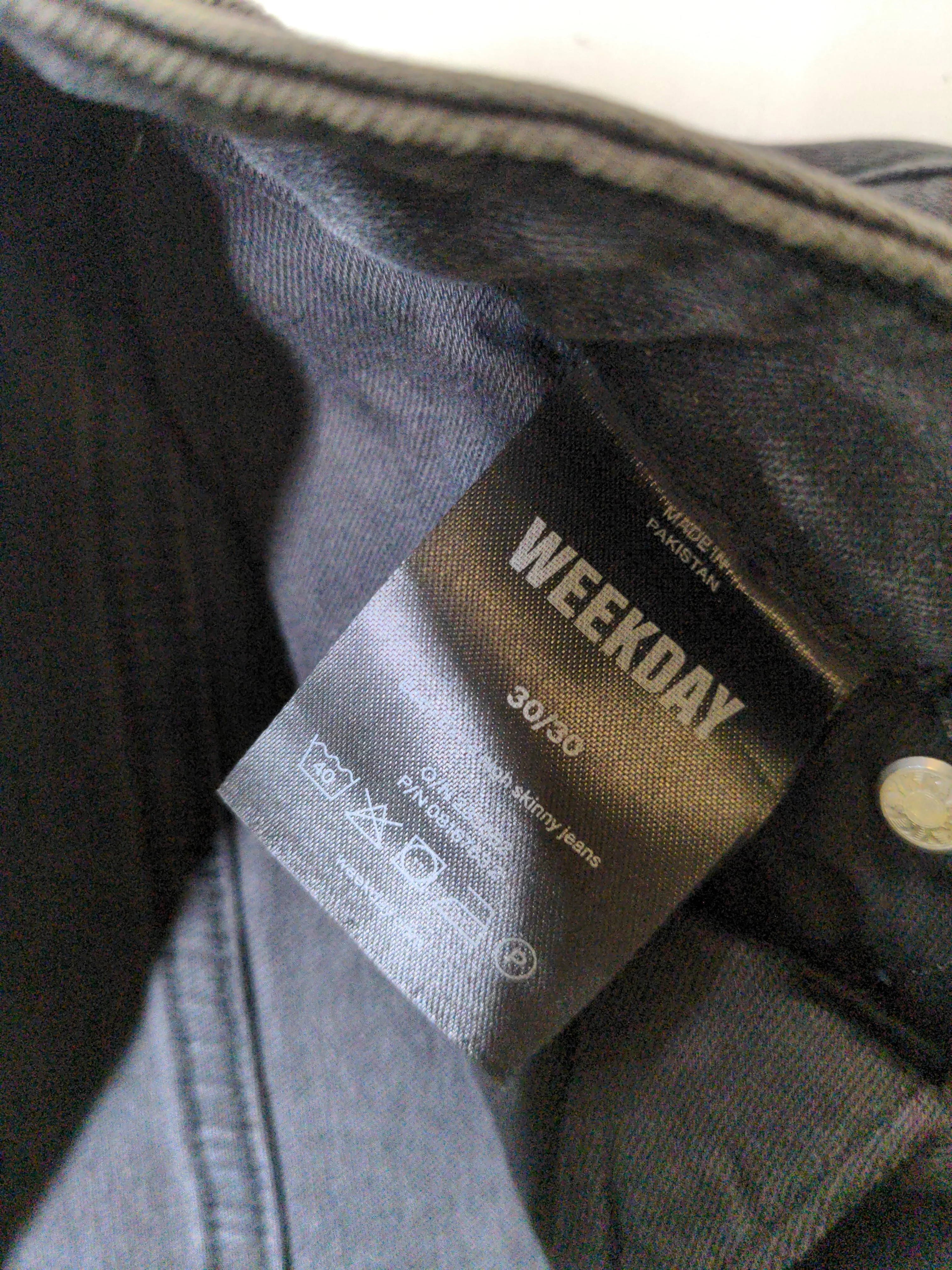 Weekday Men's Jeans W 30 in; L 30 in Grey Cotton with Elastane Skinny - Image 5