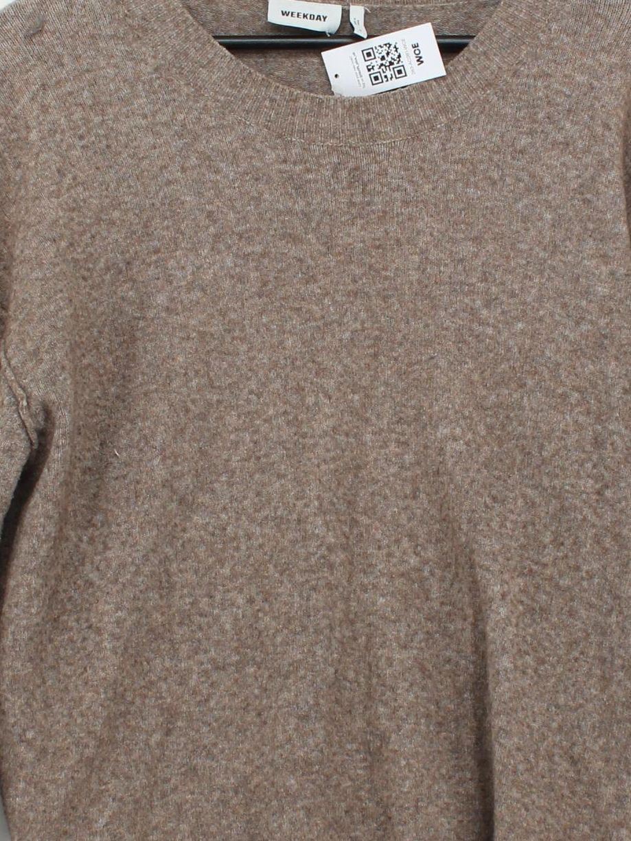Weekday Men's Jumper S Brown Wool with Polyamide, Polyester, Elastane Pullover - Image 3