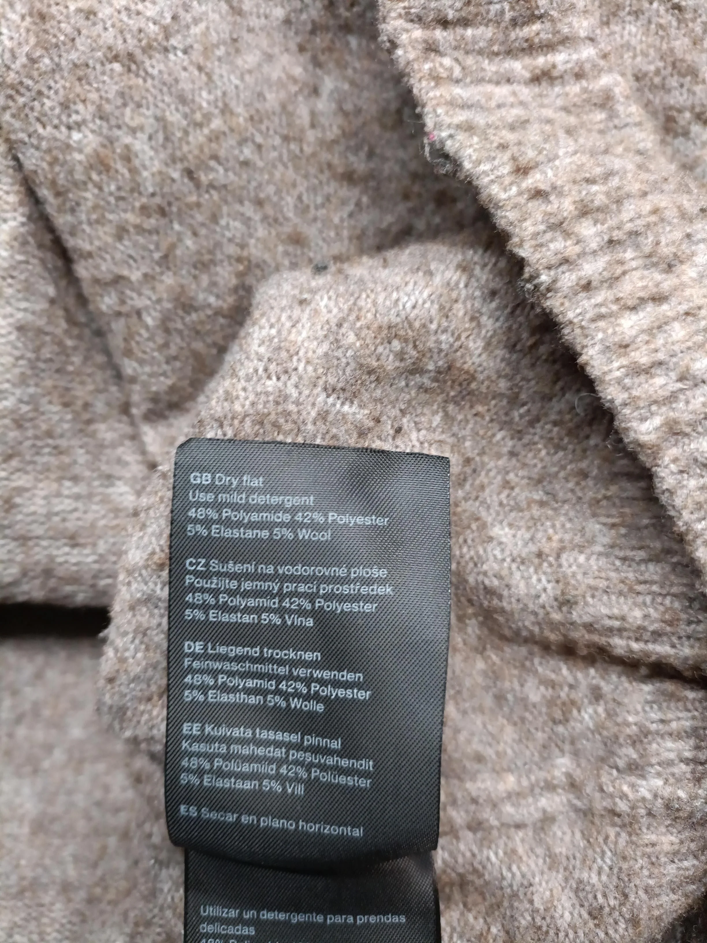 Weekday Men's Jumper S Brown Wool with Polyamide, Polyester, Elastane Pullover - Image 7