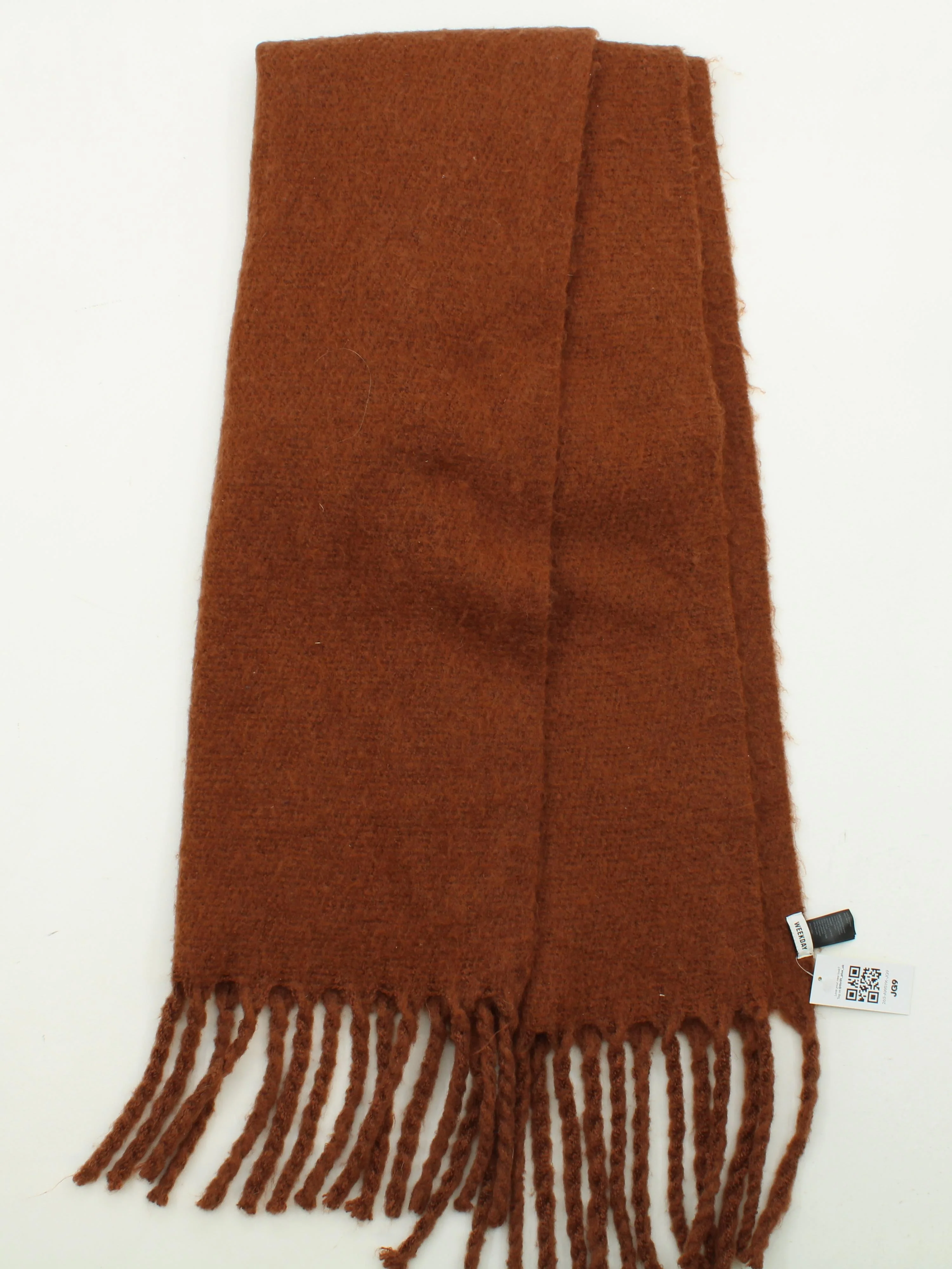 Weekday Men's Scarf Brown Polyester with Acrylic Scarf - Image 2