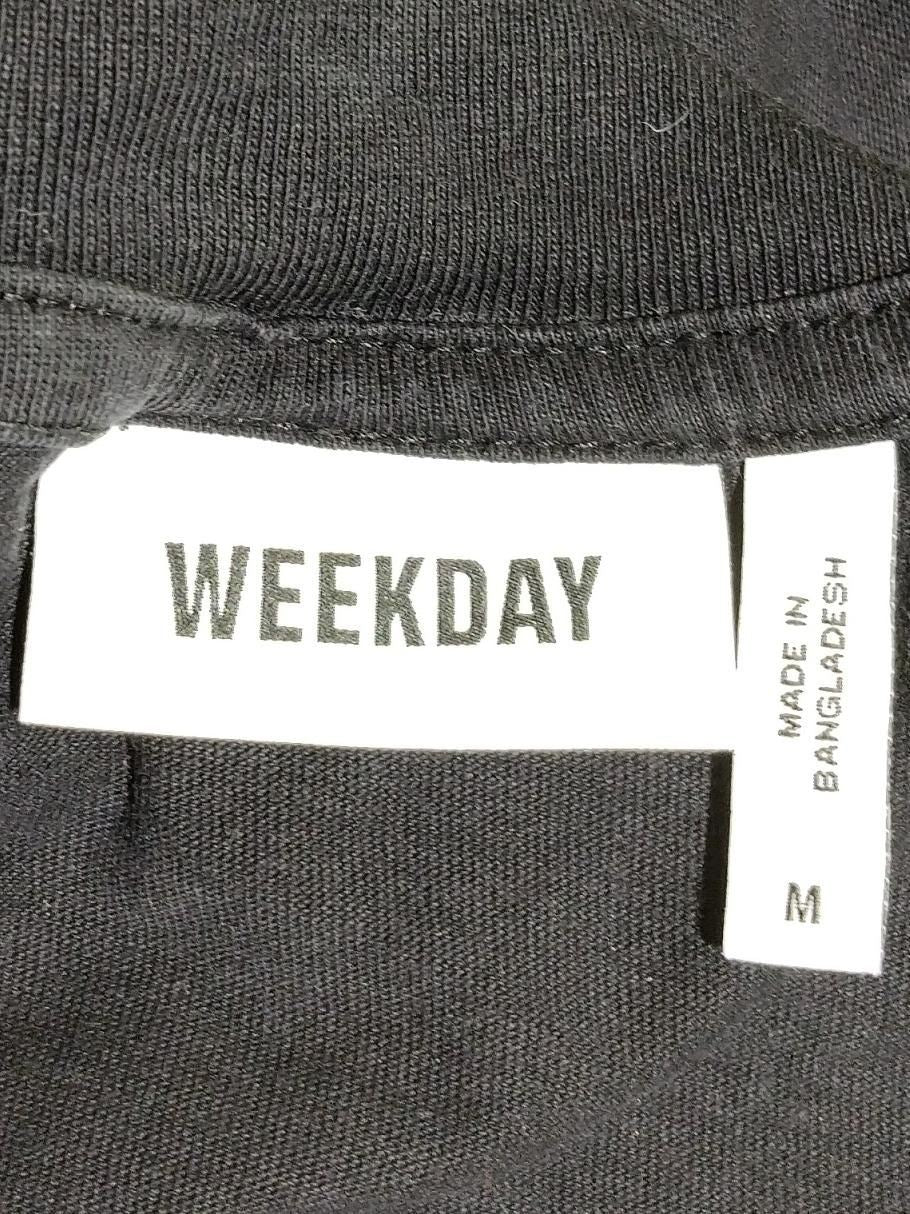 Weekday Men's T-Shirt M Black 100% Cotton Basic - Image 5