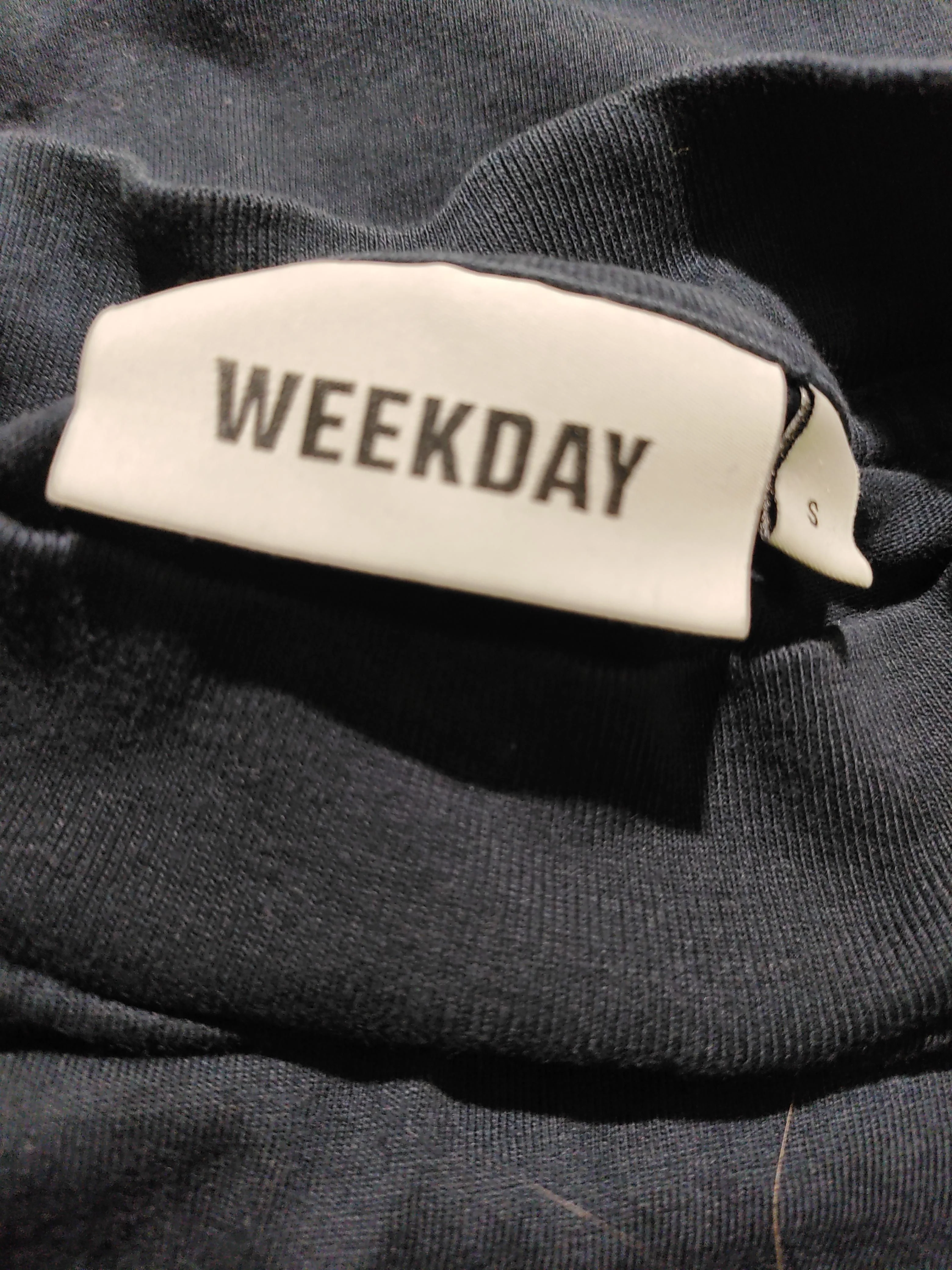 Weekday Men's T-Shirt S Black 100% Cotton Basic - Image 5