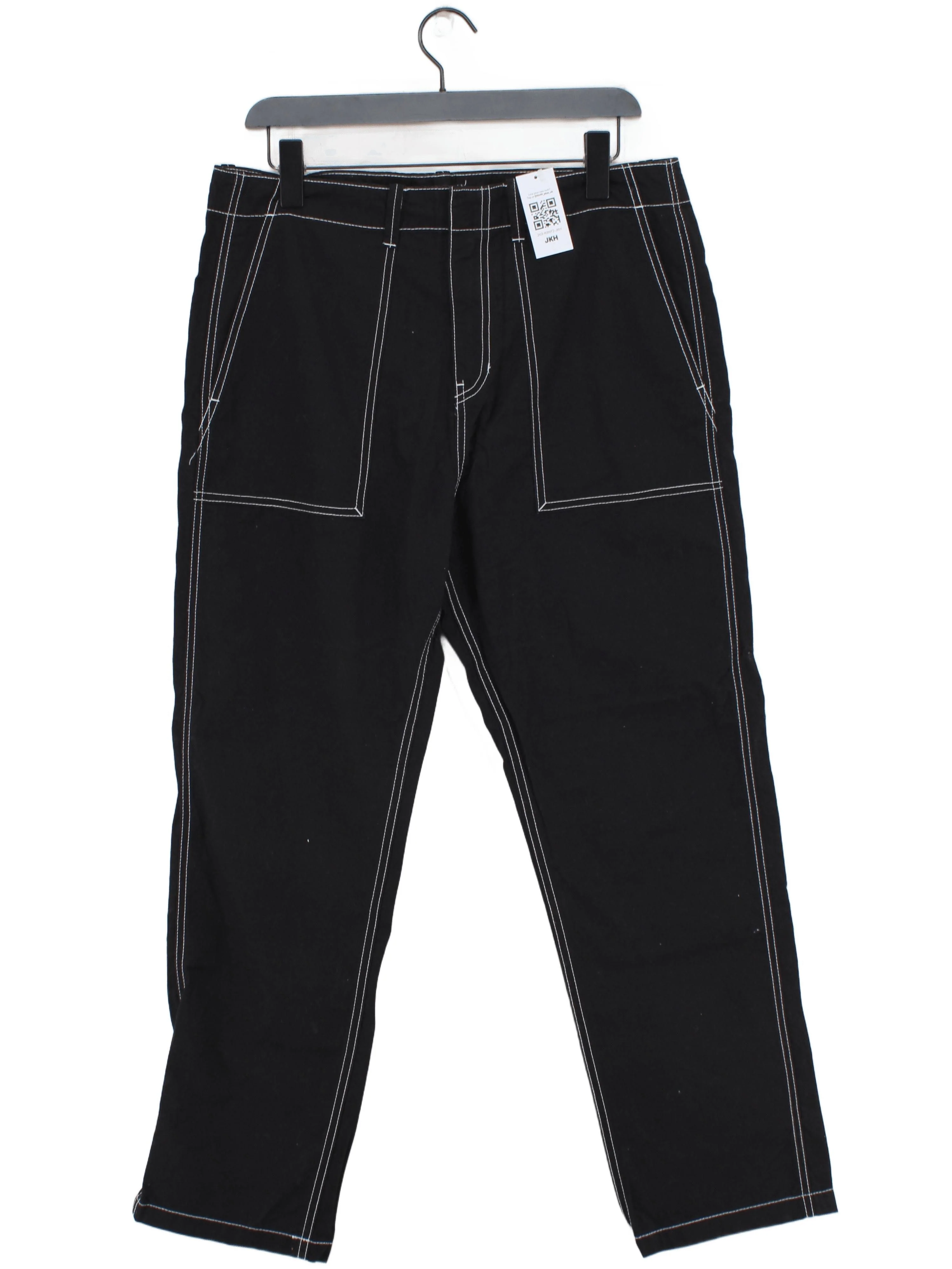 Weekday Men's Trousers L Black 100% Cotton Straight Chino