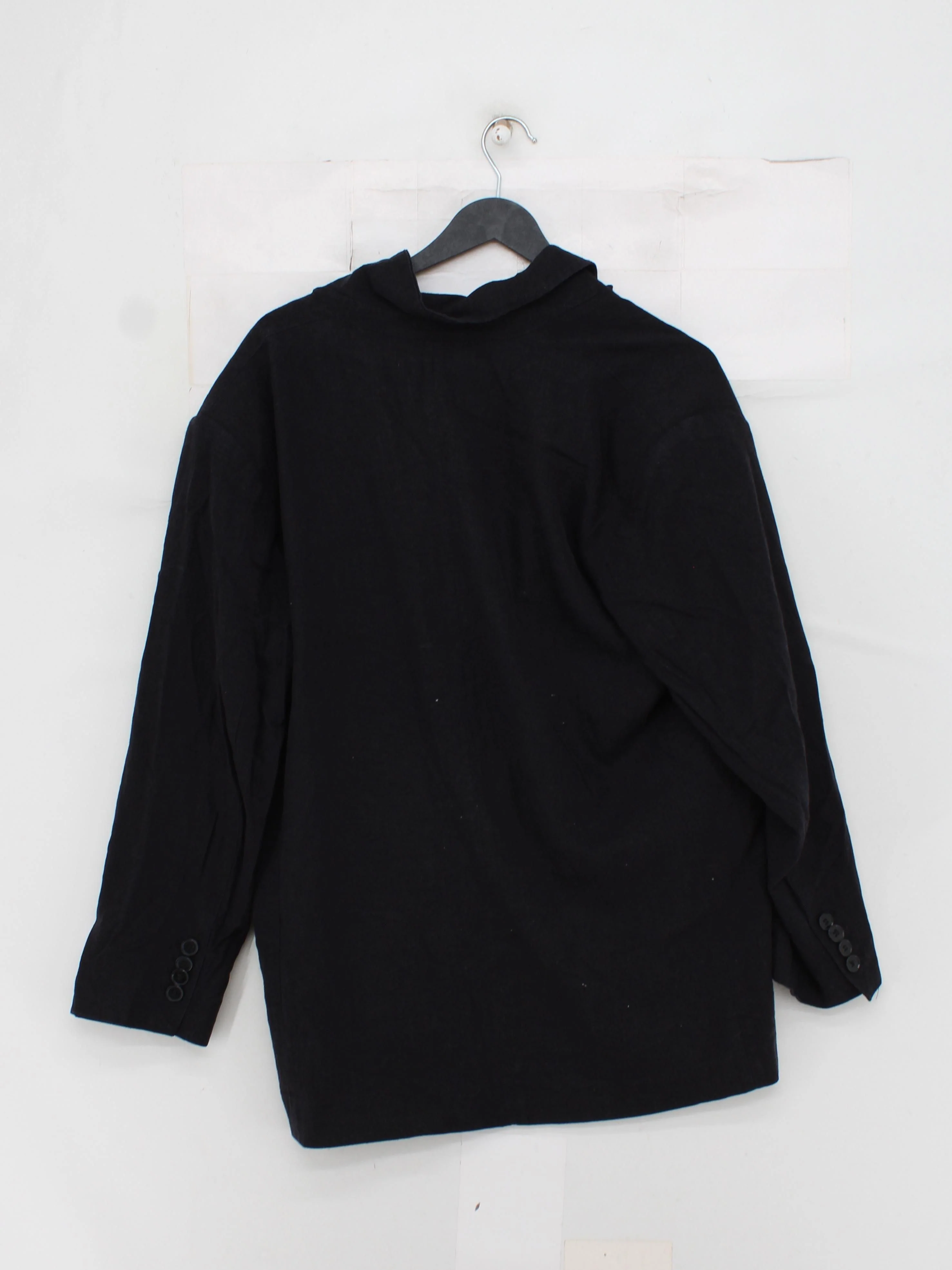Weekday Women's Blazer UK 6 Black Linen with Viscose, Polyester Overcoat - Image 2