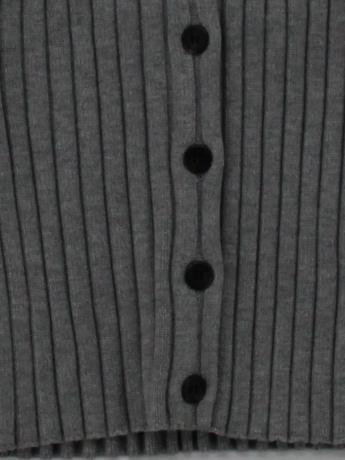 Weekday Women's Cardigan XS Grey Viscose with Polyester V-Neck Cardigan - Image 4