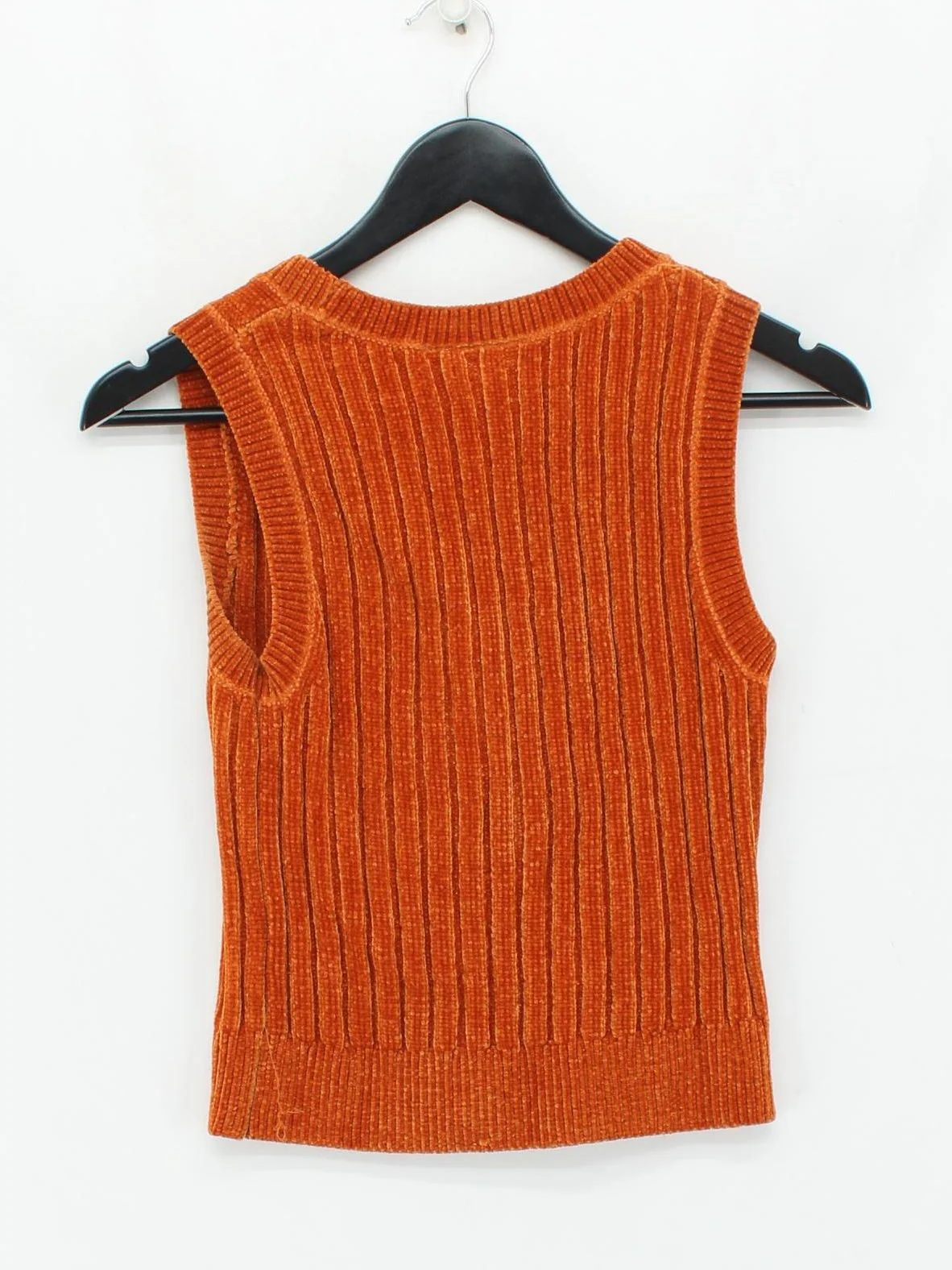 Weekday Women's Cardigan XS Orange Polyester with Polyamide V-Neck Cardigan - Image 2