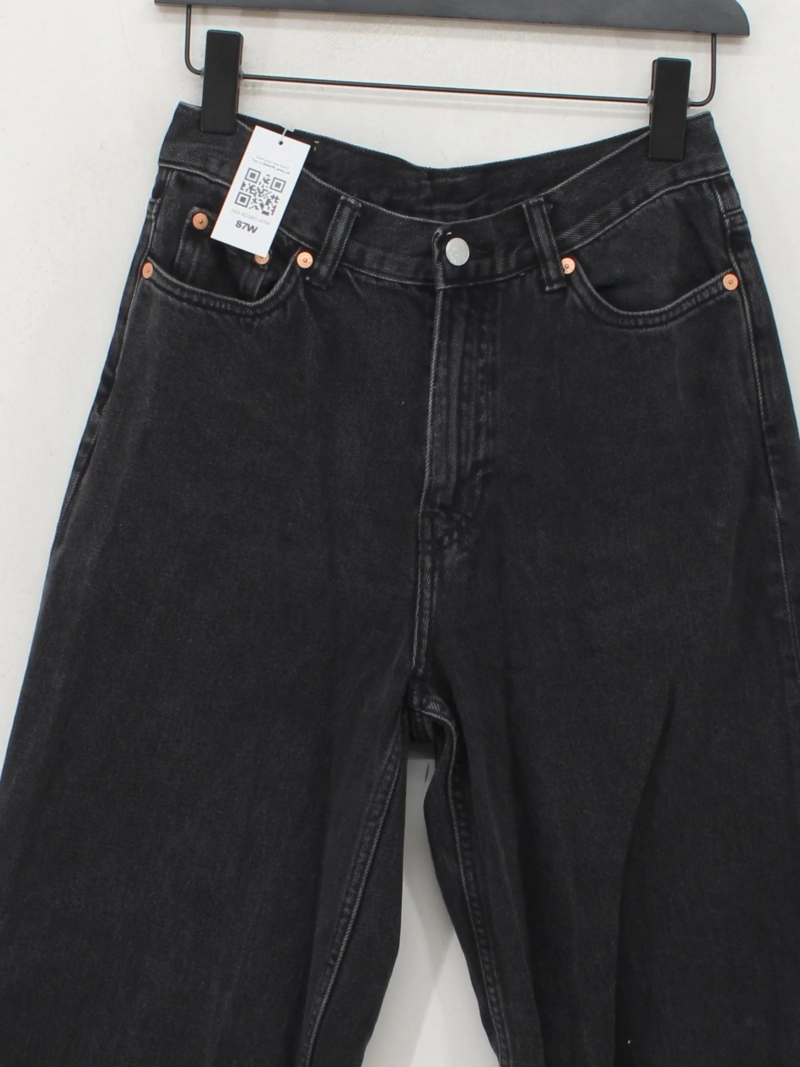 Weekday Women's Jeans M Black 100% Cotton Wide-Leg - Image 3