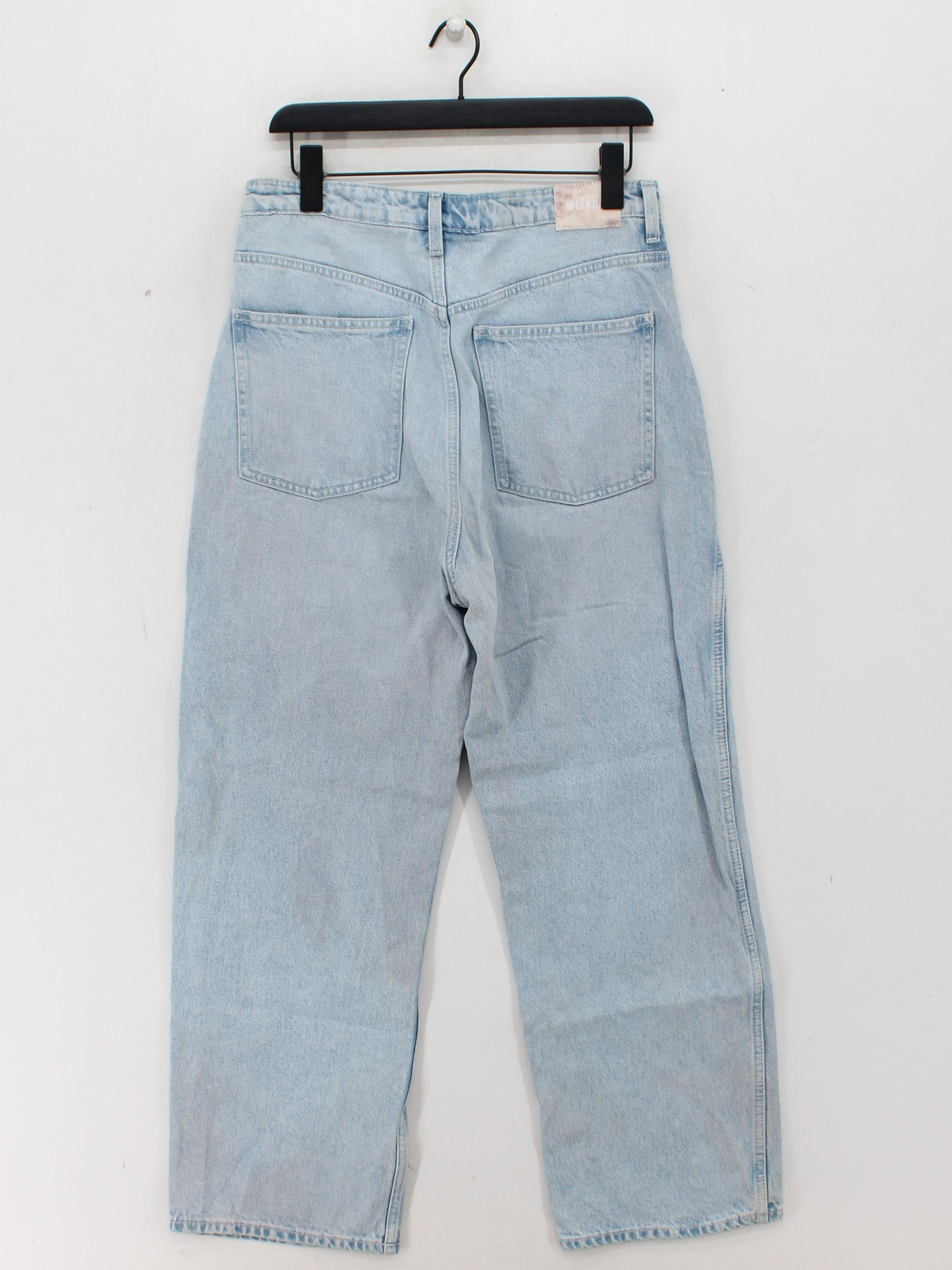 Weekday Women's Jeans UK 4 Blue 100% Cotton Wide-Leg - Image 2