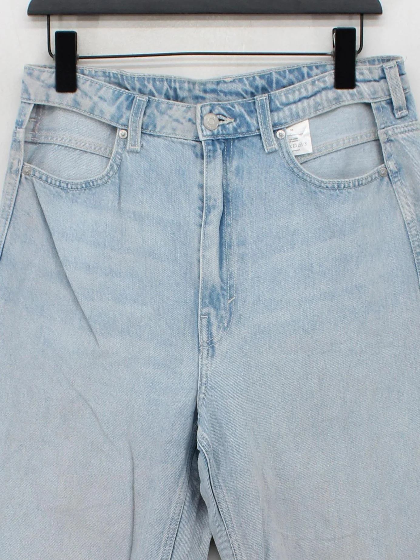 Weekday Women's Jeans UK 4 Blue 100% Cotton Wide-Leg - Image 3
