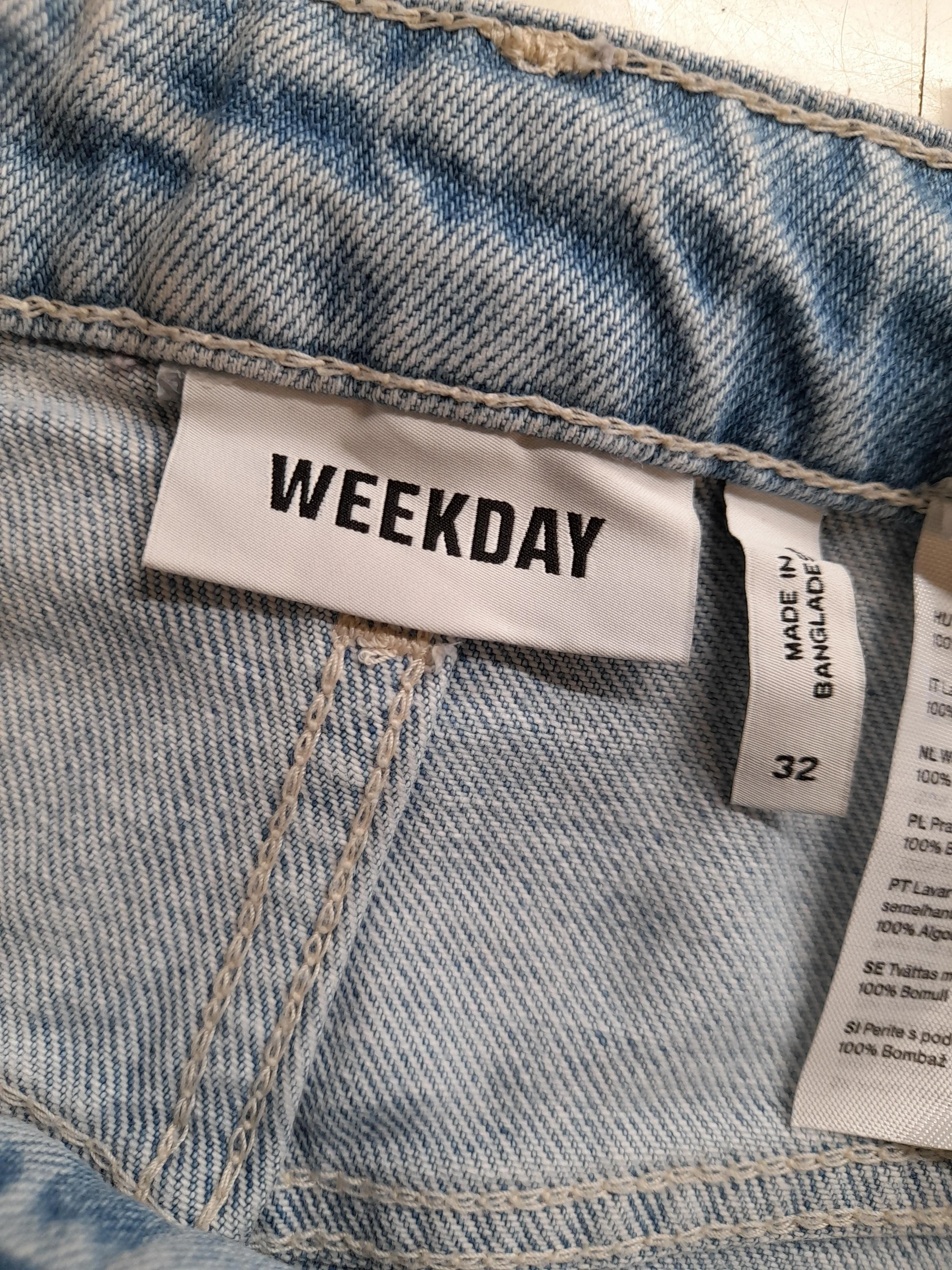Weekday Women's Jeans UK 4 Blue 100% Cotton Wide-Leg - Image 7