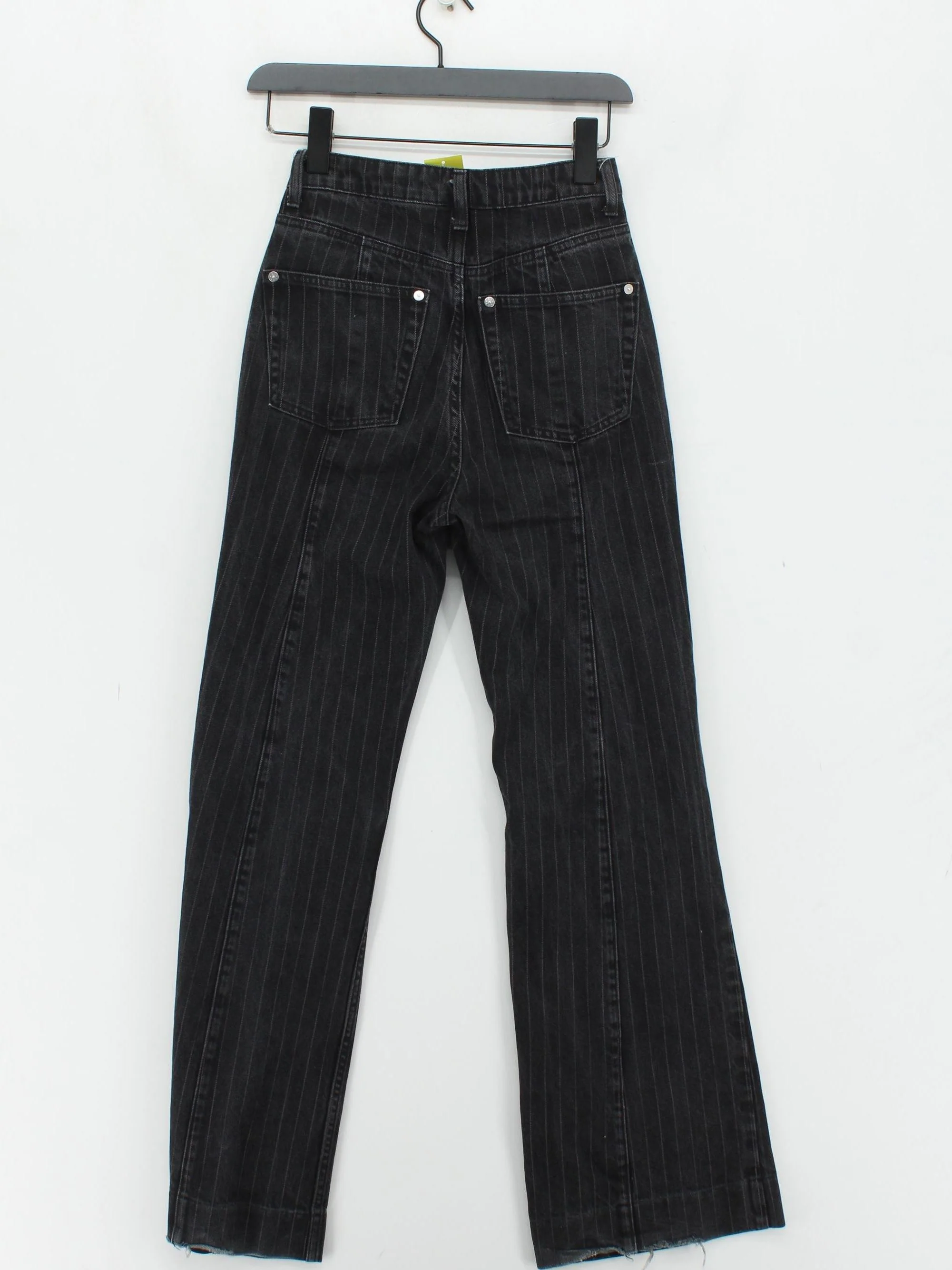 Weekday Women's Jeans UK 6 Black Striped 100% Cotton Flared - Image 2