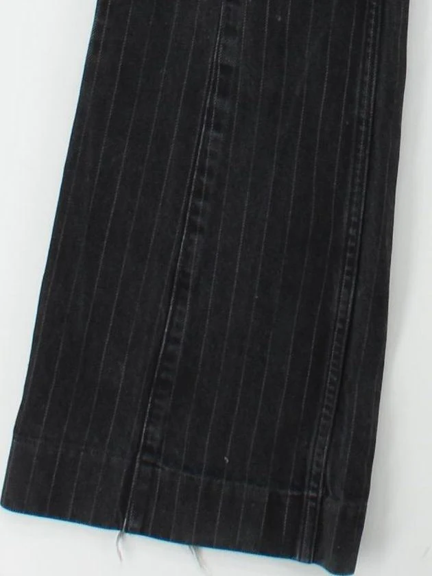 Weekday Women's Jeans UK 6 Black Striped 100% Cotton Flared - Image 4
