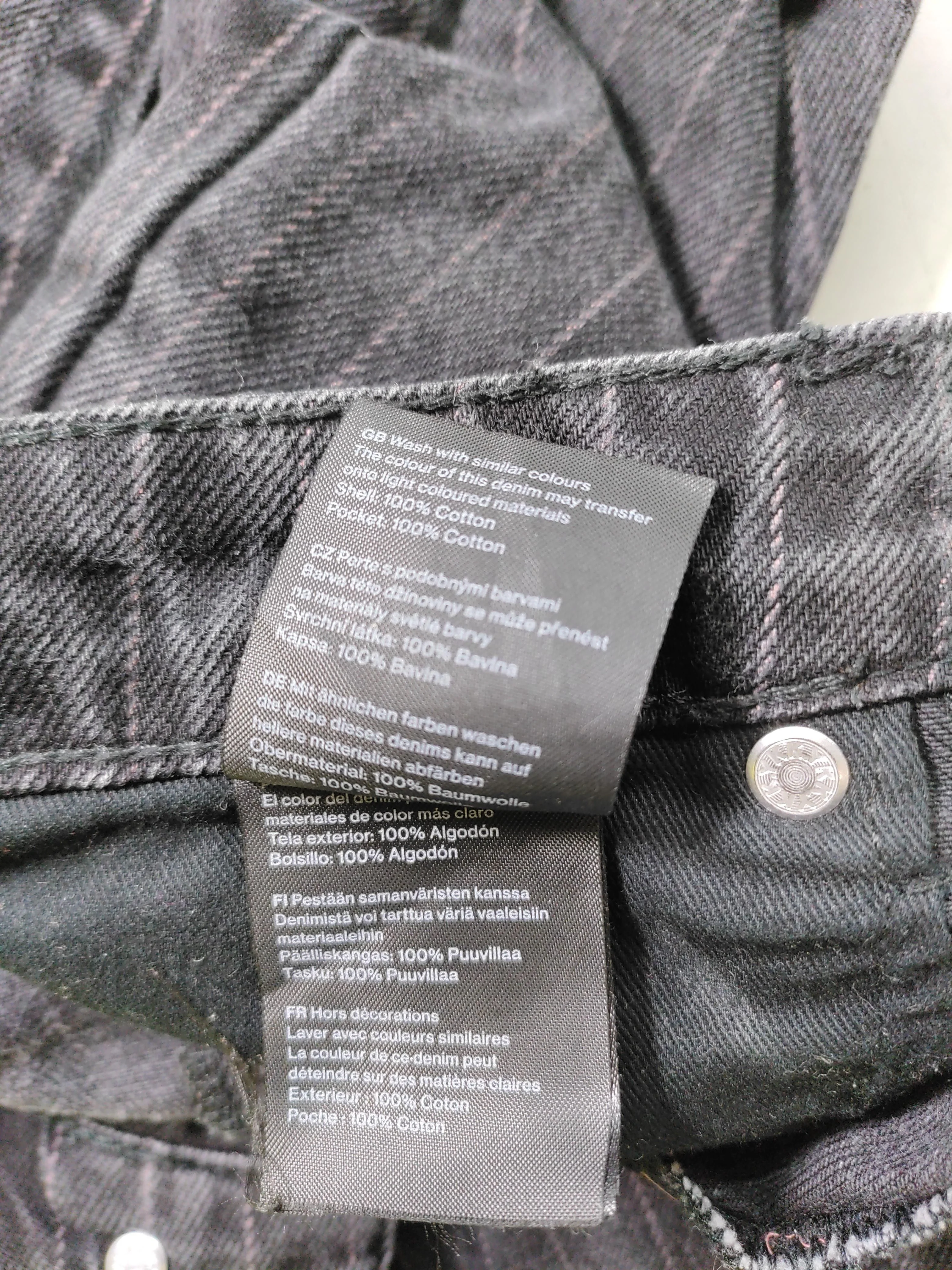 Weekday Women's Jeans UK 6 Black Striped 100% Cotton Flared - Image 6